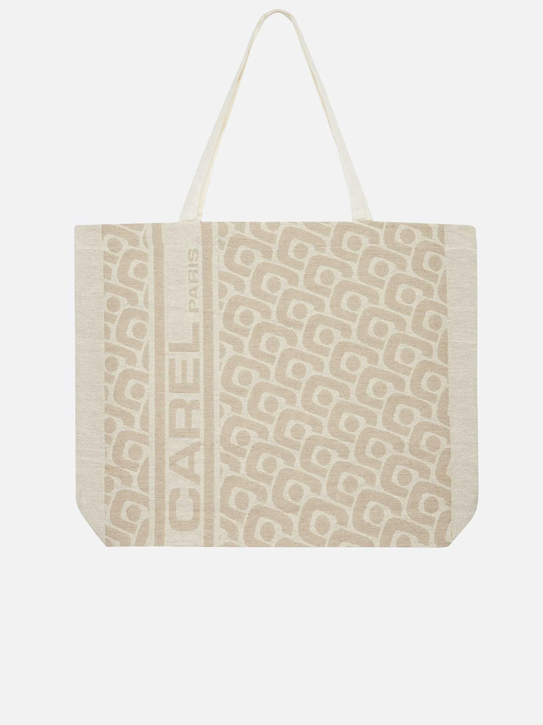 Carel Accessoires>Beige Draagtas Met Monogram En Jacquardweefsel