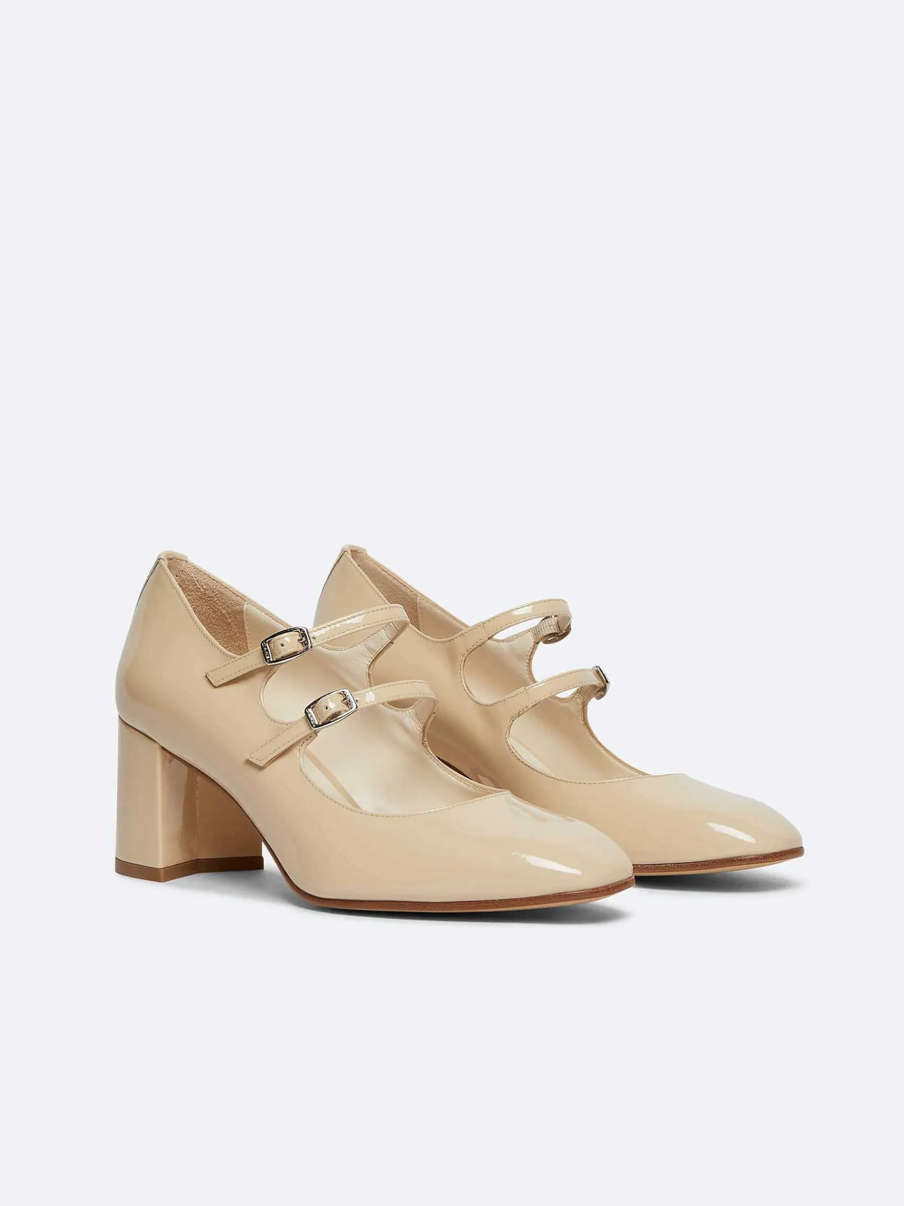 Carel Maria Janes>Beige Lakleren Mary Janes Pumps