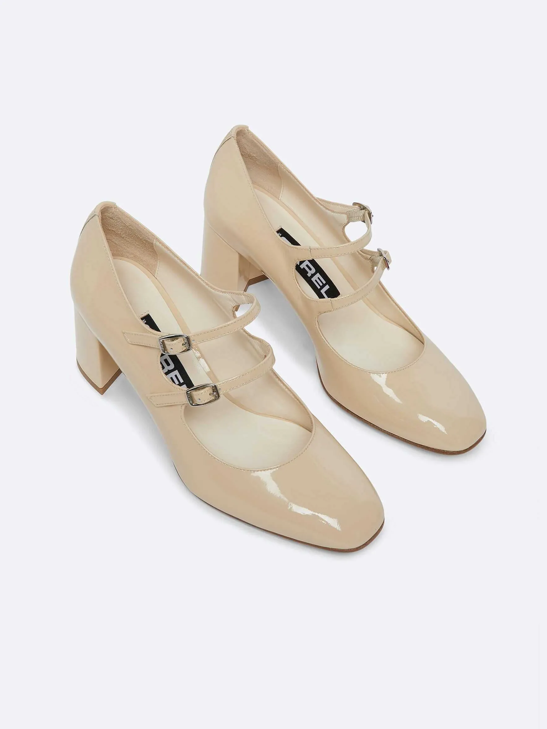 Carel Maria Janes>Beige Lakleren Mary Janes Pumps