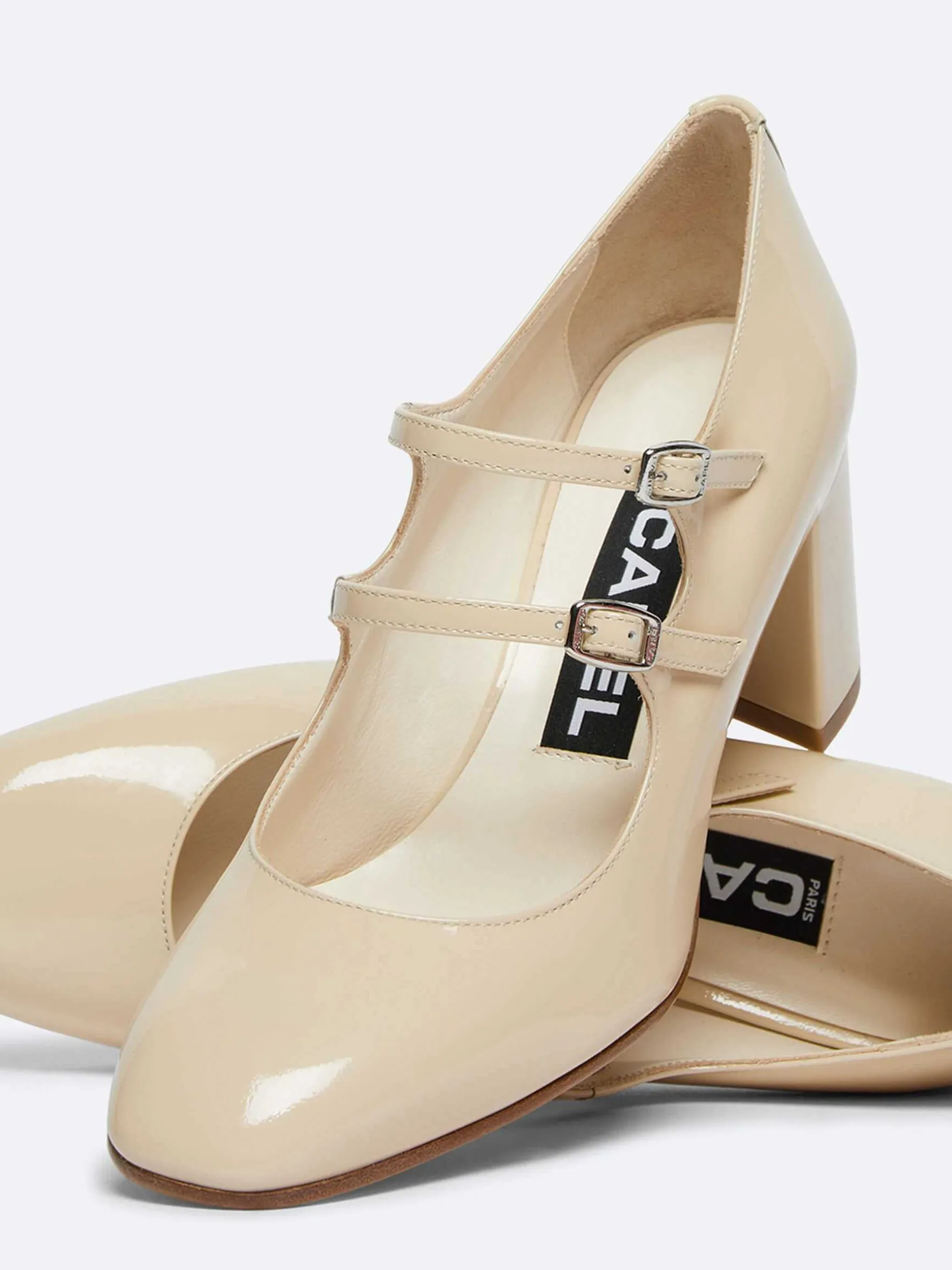 Carel Maria Janes>Beige Lakleren Mary Janes Pumps