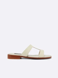 Carel Sandalen En Muilezels>Beige Leren Platte Muiltjes