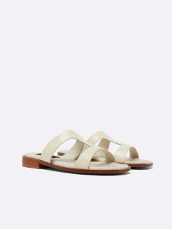 Carel Sandalen En Muilezels>Beige Leren Platte Muiltjes