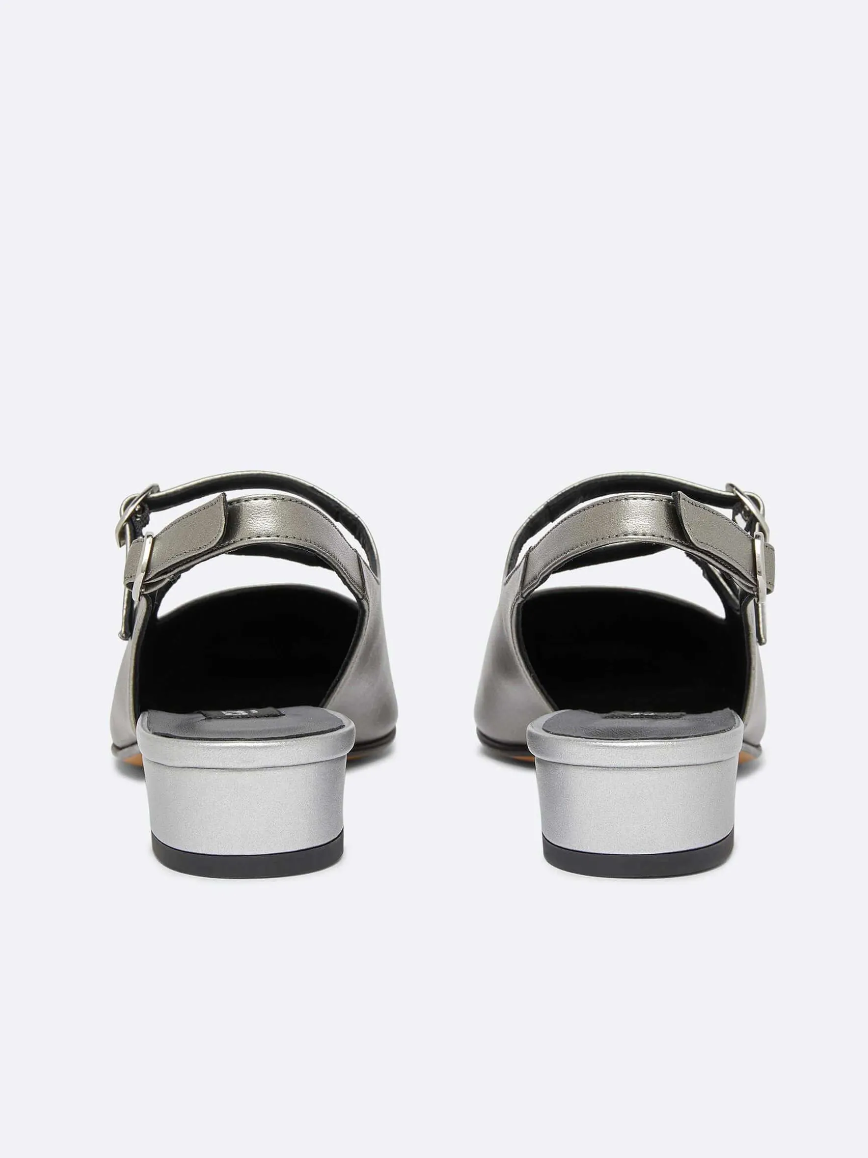 Carel Slingbacks>Bi Zilveren Appleskin Slingback Mary Janes