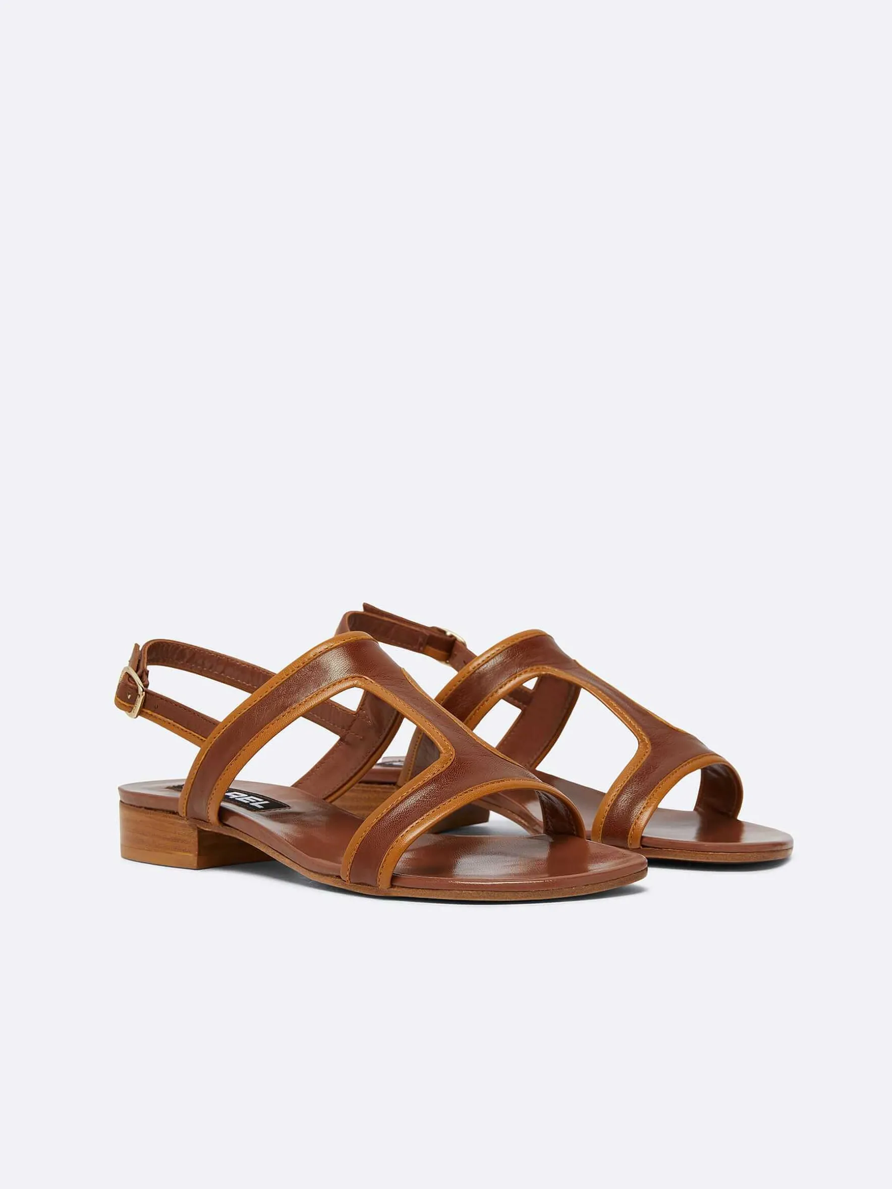 Carel Sandalen En Muilezels>Bi-Bruine Leren Sandalen