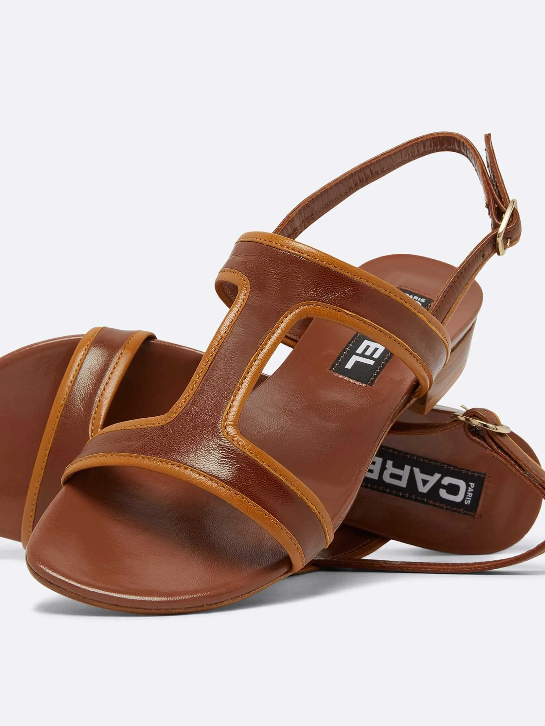 Carel Sandalen En Muilezels>Bi-Bruine Leren Sandalen