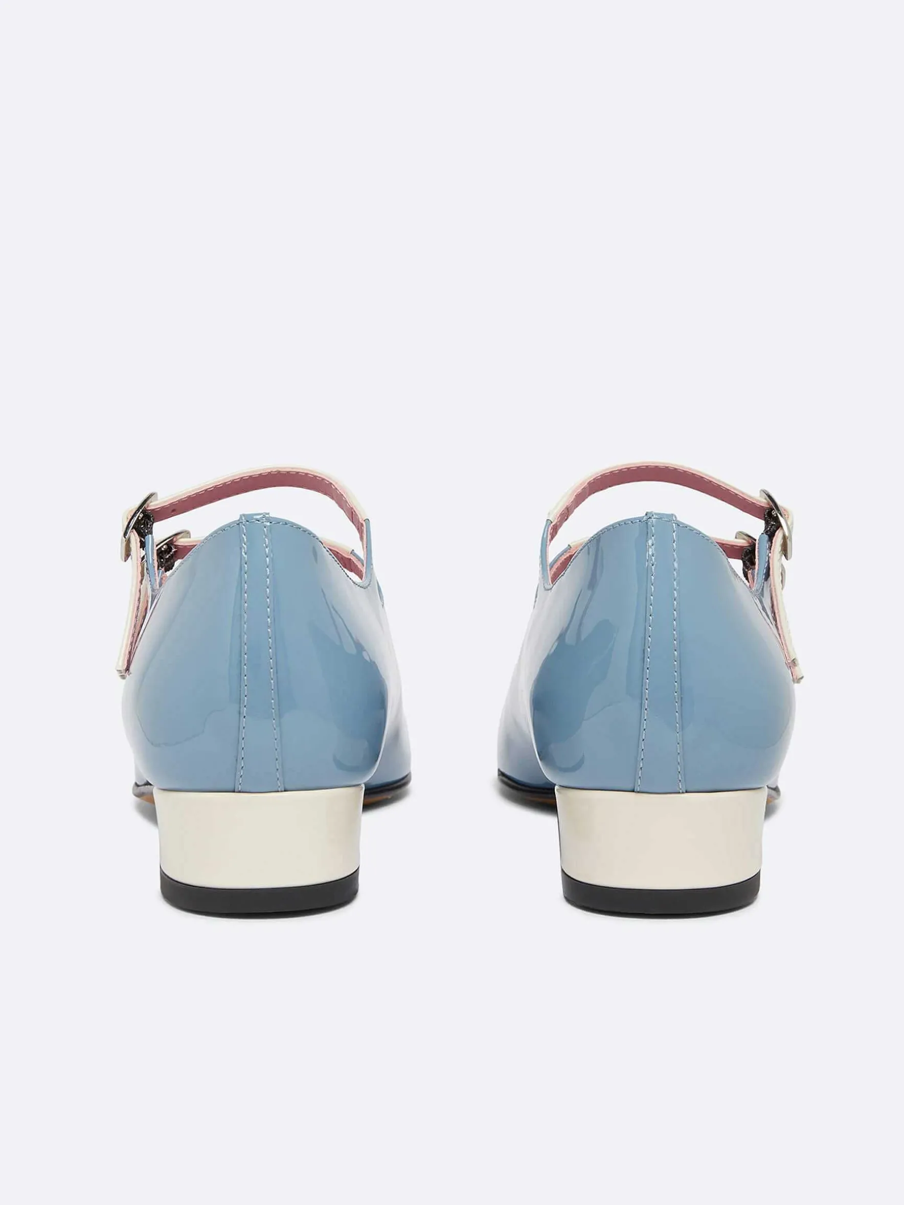 Carel Ballerina'S>Blauw En Ivoor Gerecycled Lakleer Mary Janes Ballerina'S