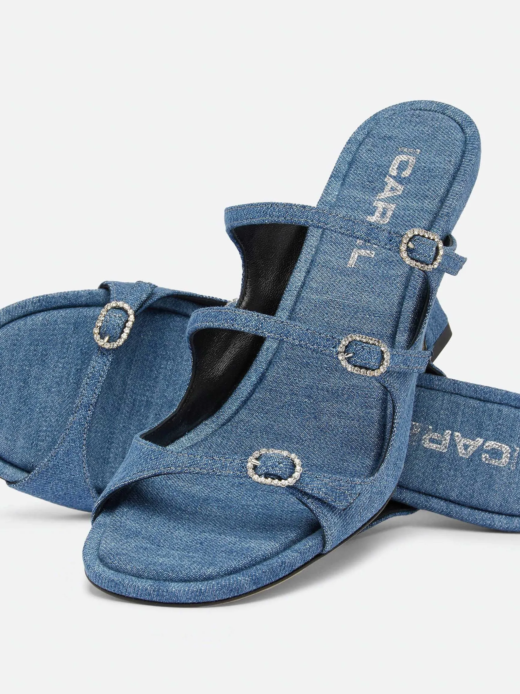 Carel Sandalen En Muilezels>Blauwe Denim Muiltjes