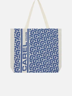 Carel Accessoires>Blauwe Draagtas Met Monogram En Jacquardweefsel
