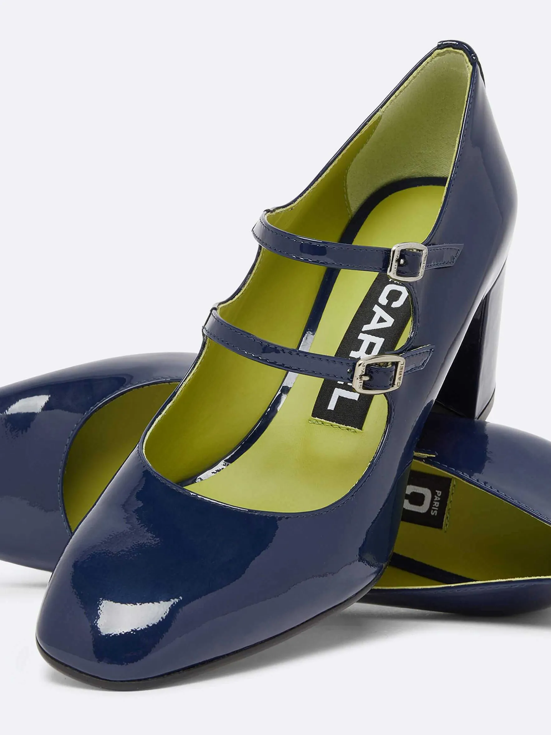Carel Maria Janes>Blauwe Lakleren Mary Janes Pumps