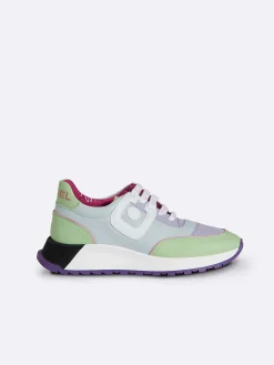 Carel Sneakers>Blauwe, Lila En Witte Sneakers Van Eco-Nappa