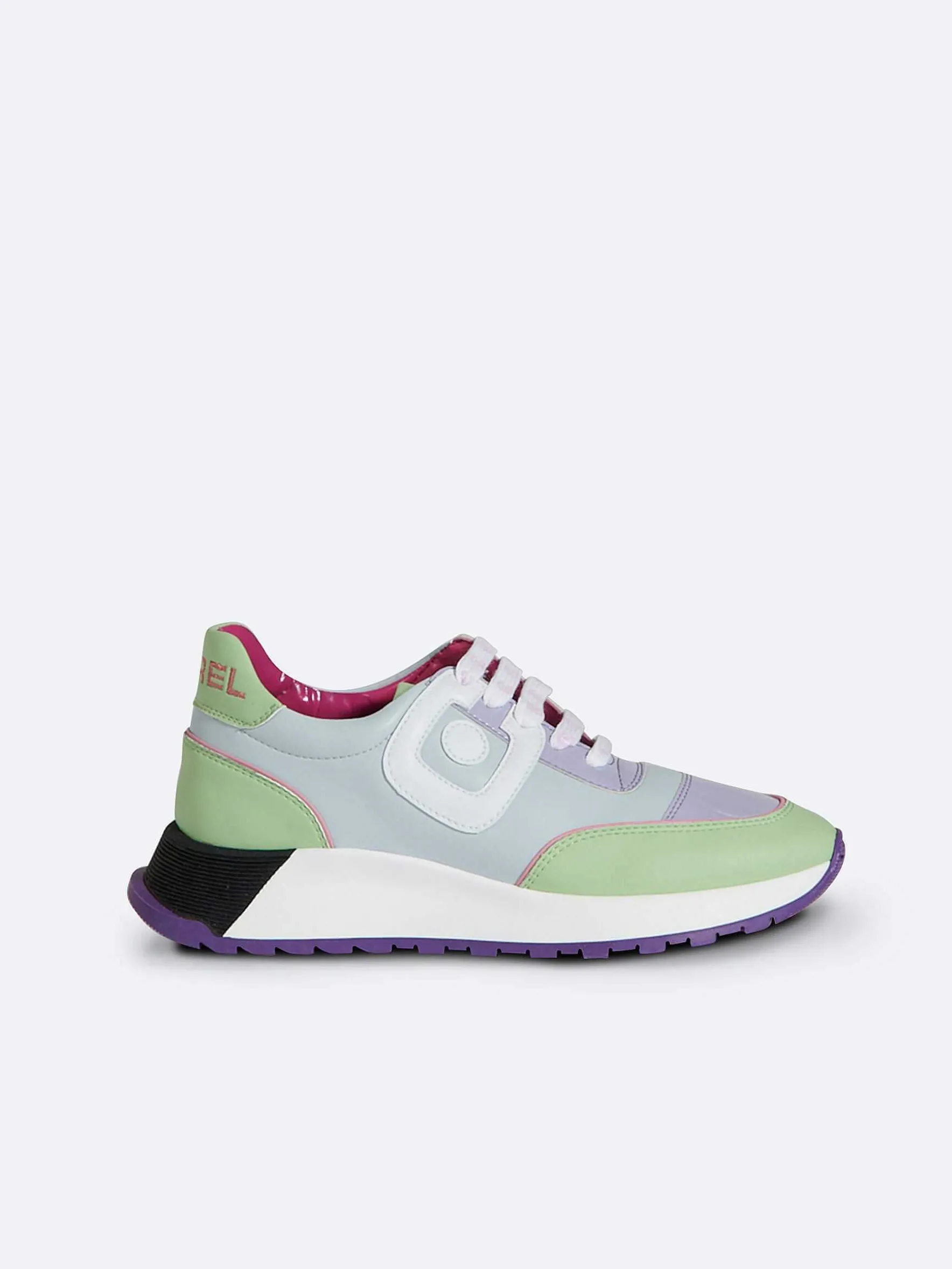 Carel Sneakers>Blauwe, Lila En Witte Sneakers Van Eco-Nappa