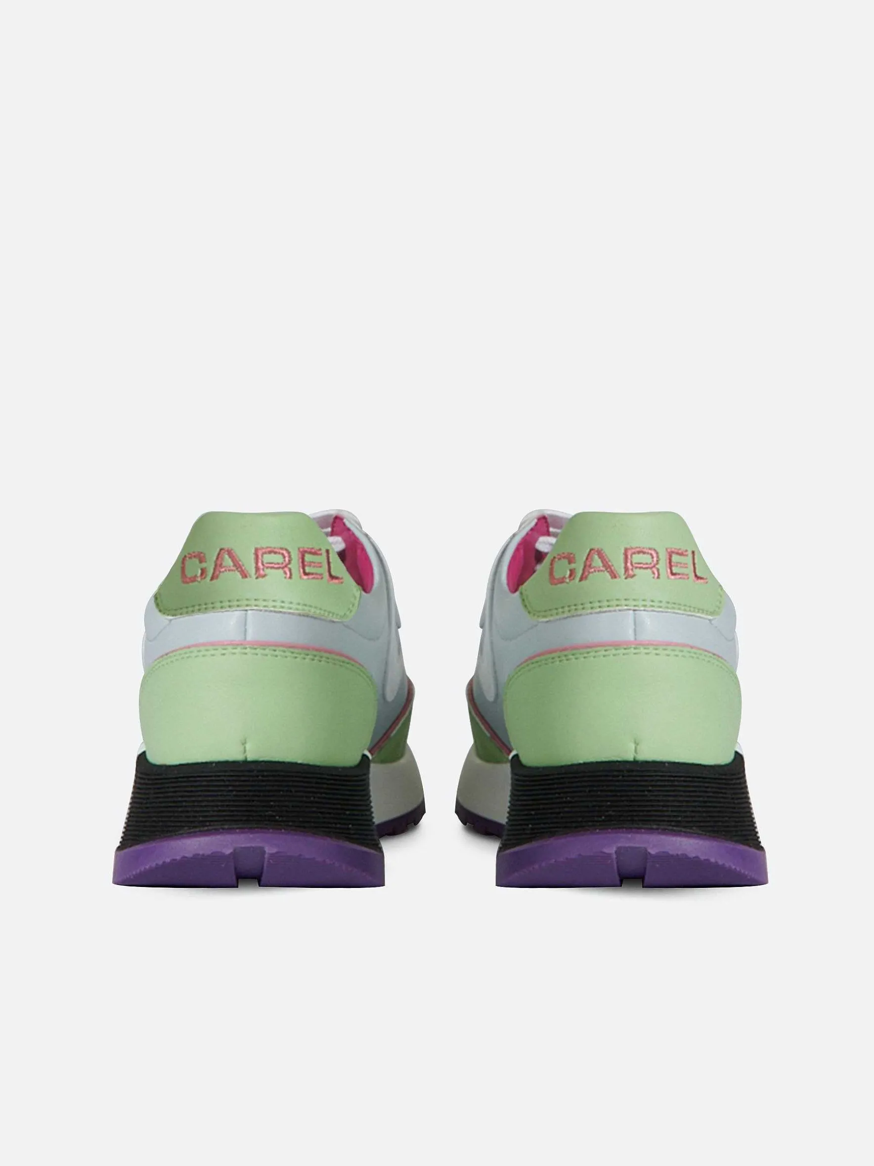 Carel Sneakers>Blauwe, Lila En Witte Sneakers Van Eco-Nappa