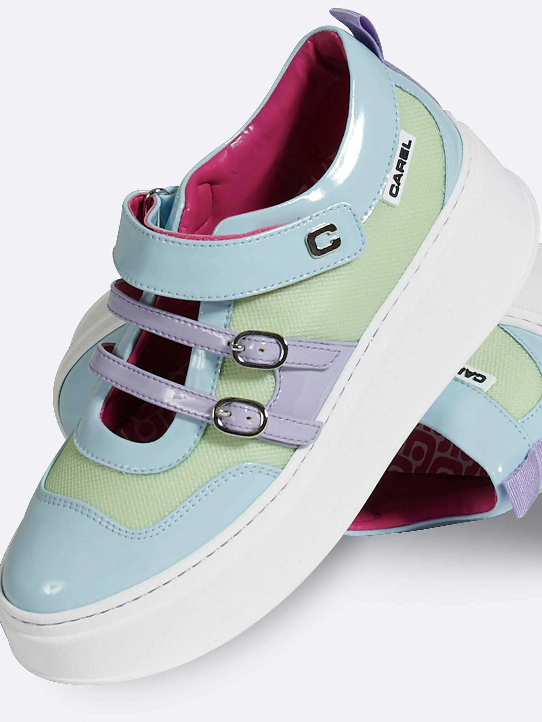 Carel Sneakers>Blauwe, Paarse En Lila Eco Patent-Sneakers
