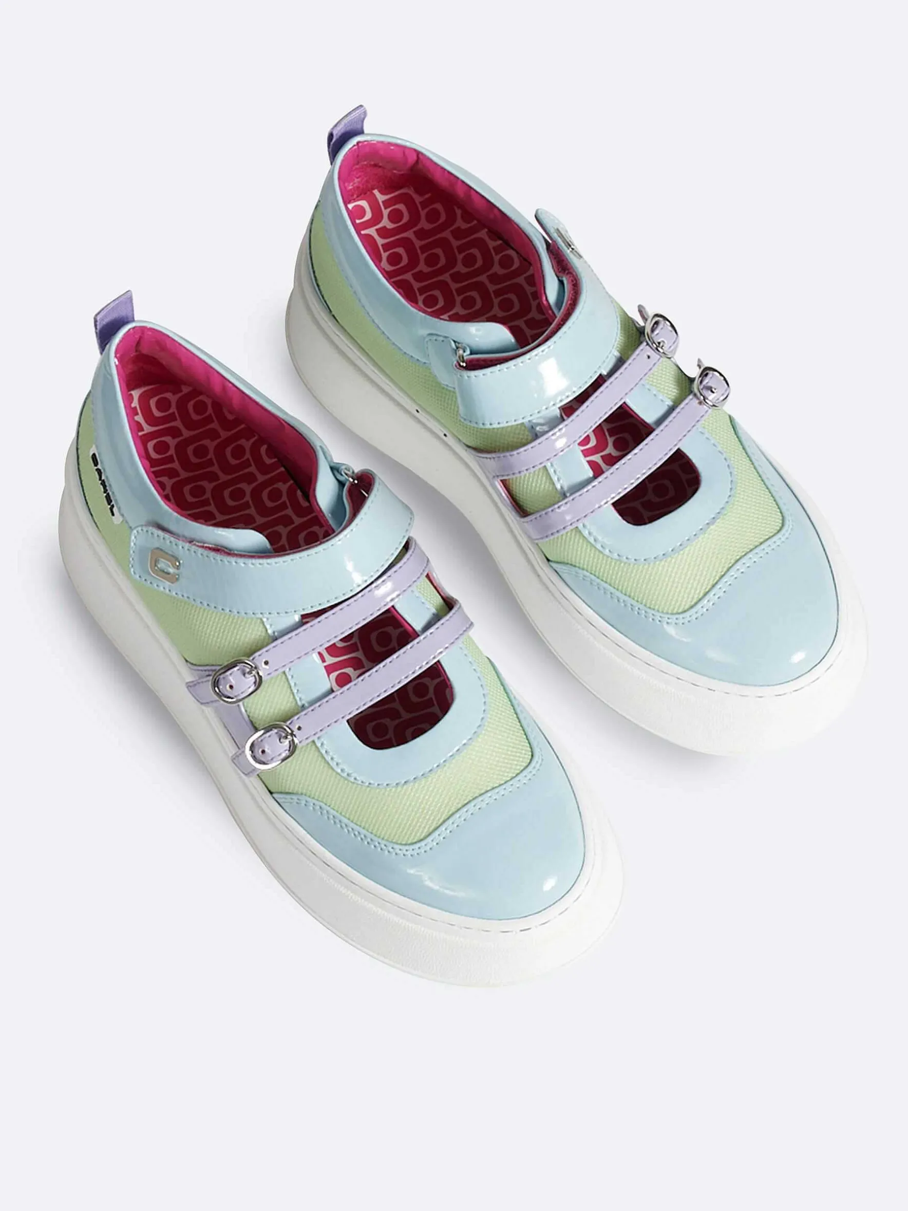 Carel Sneakers>Blauwe, Paarse En Lila Eco Patent-Sneakers