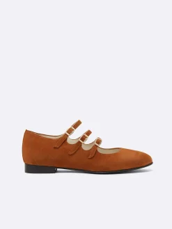Carel Ballerina'S>Bruin Suede Mary Janes Ballet Flats