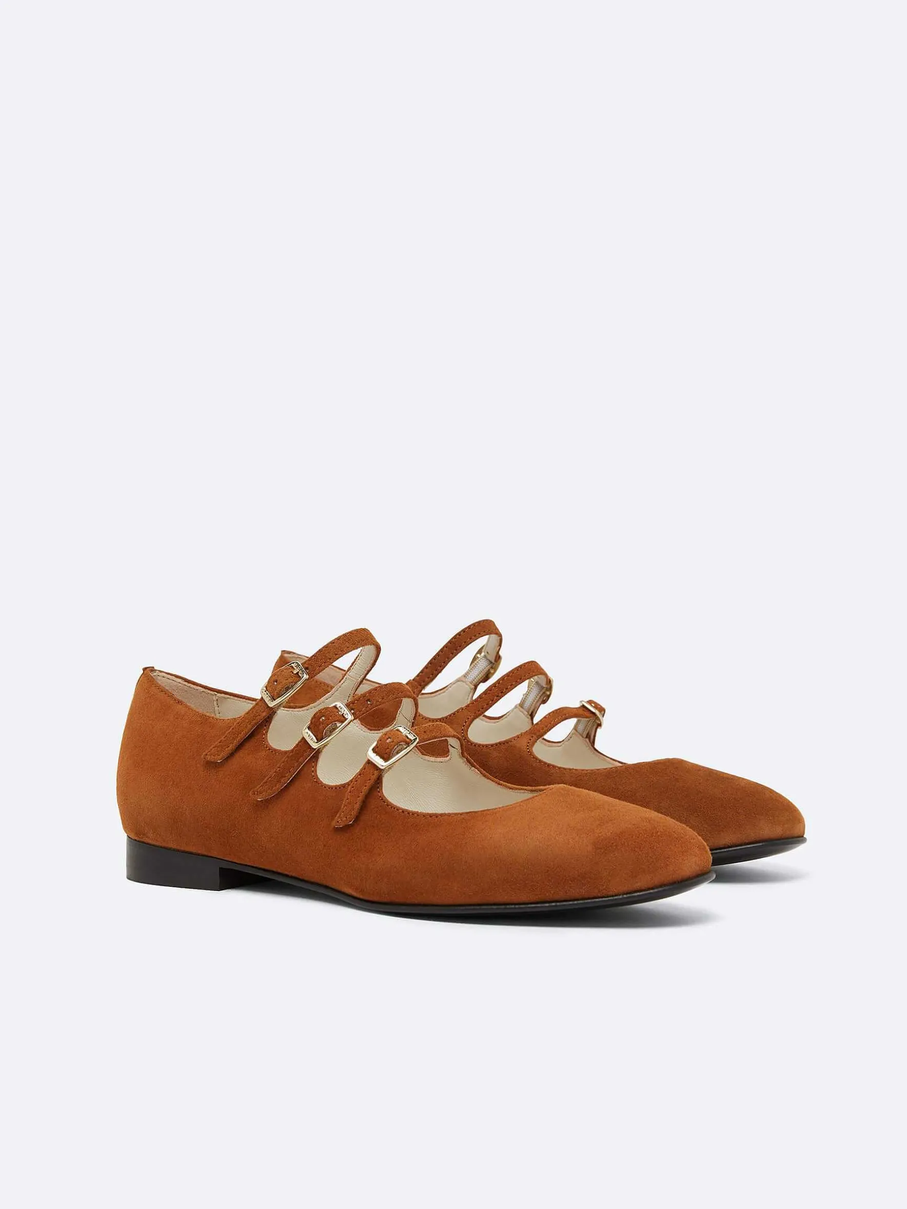 Carel Ballerina'S>Bruin Suede Mary Janes Ballet Flats