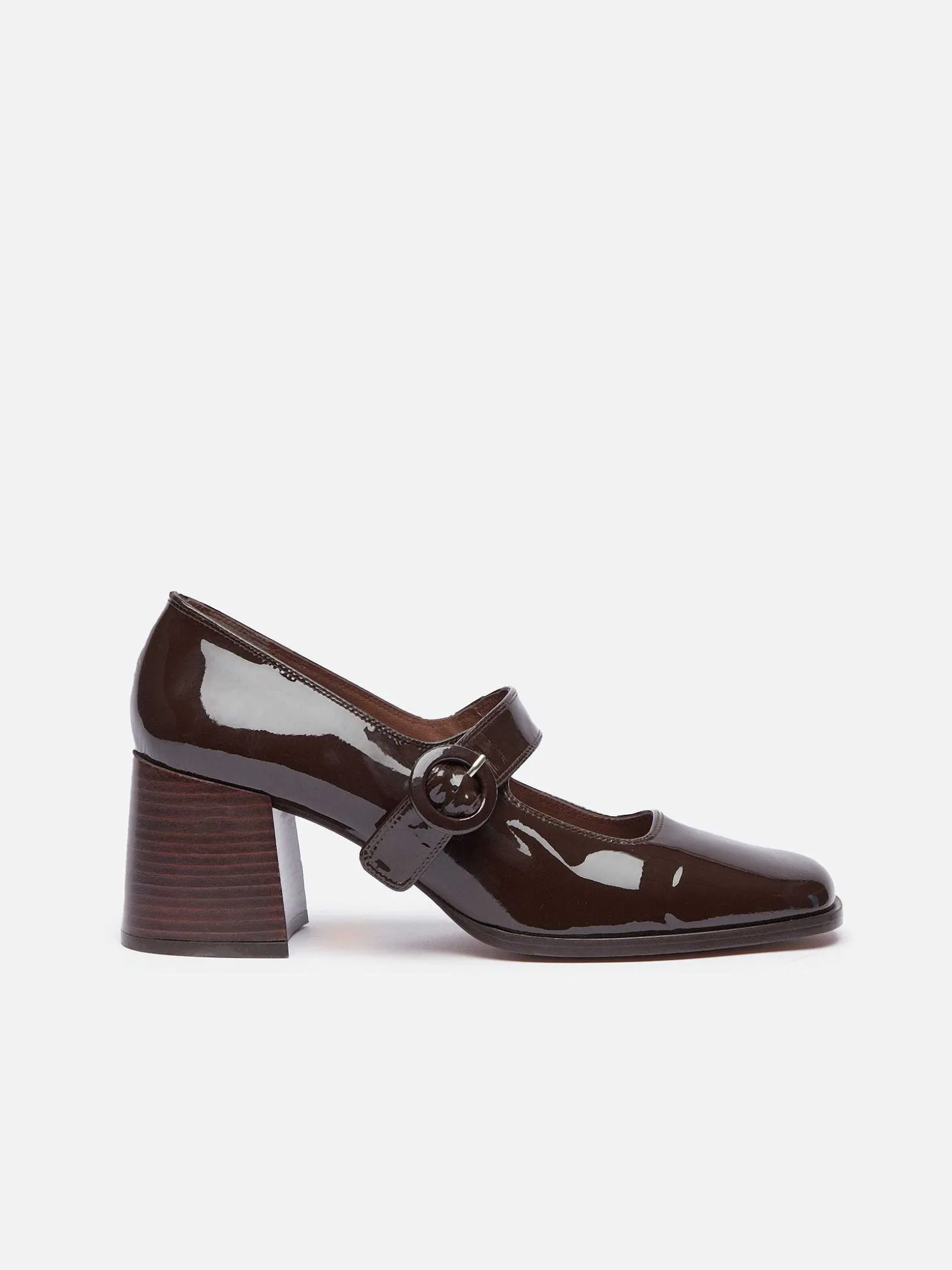 Carel Maria Janes>Chocolade Lakleer Mary Janes Pumps