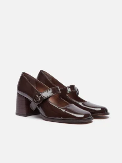 Carel Maria Janes>Chocolade Lakleer Mary Janes Pumps