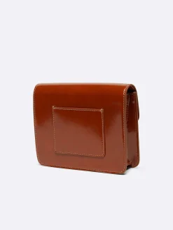 Carel Tassen>Cognac Glanzende Leren Tas