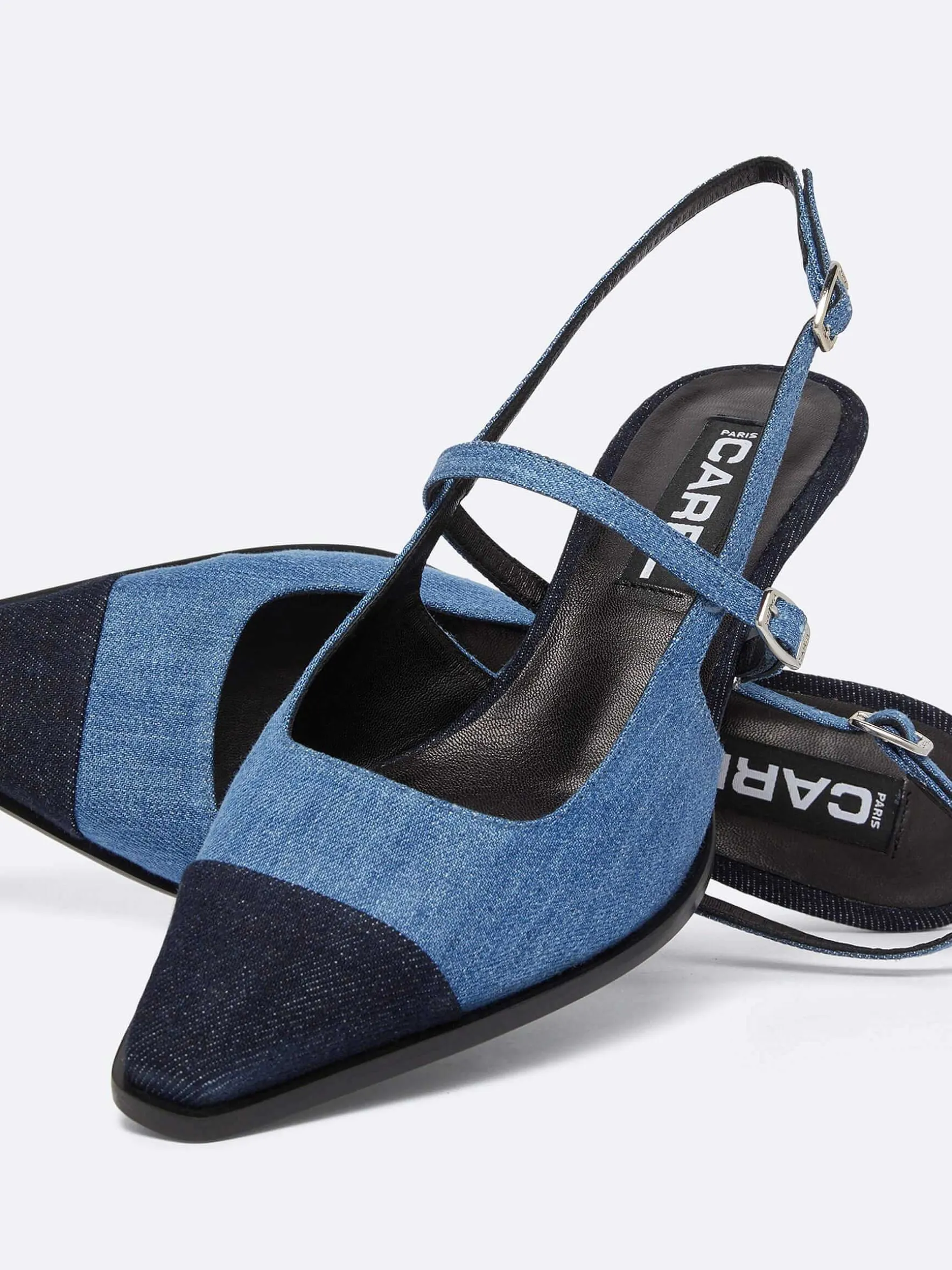 Carel Pompen>Denim Tweekleurige Slingback Pumps
