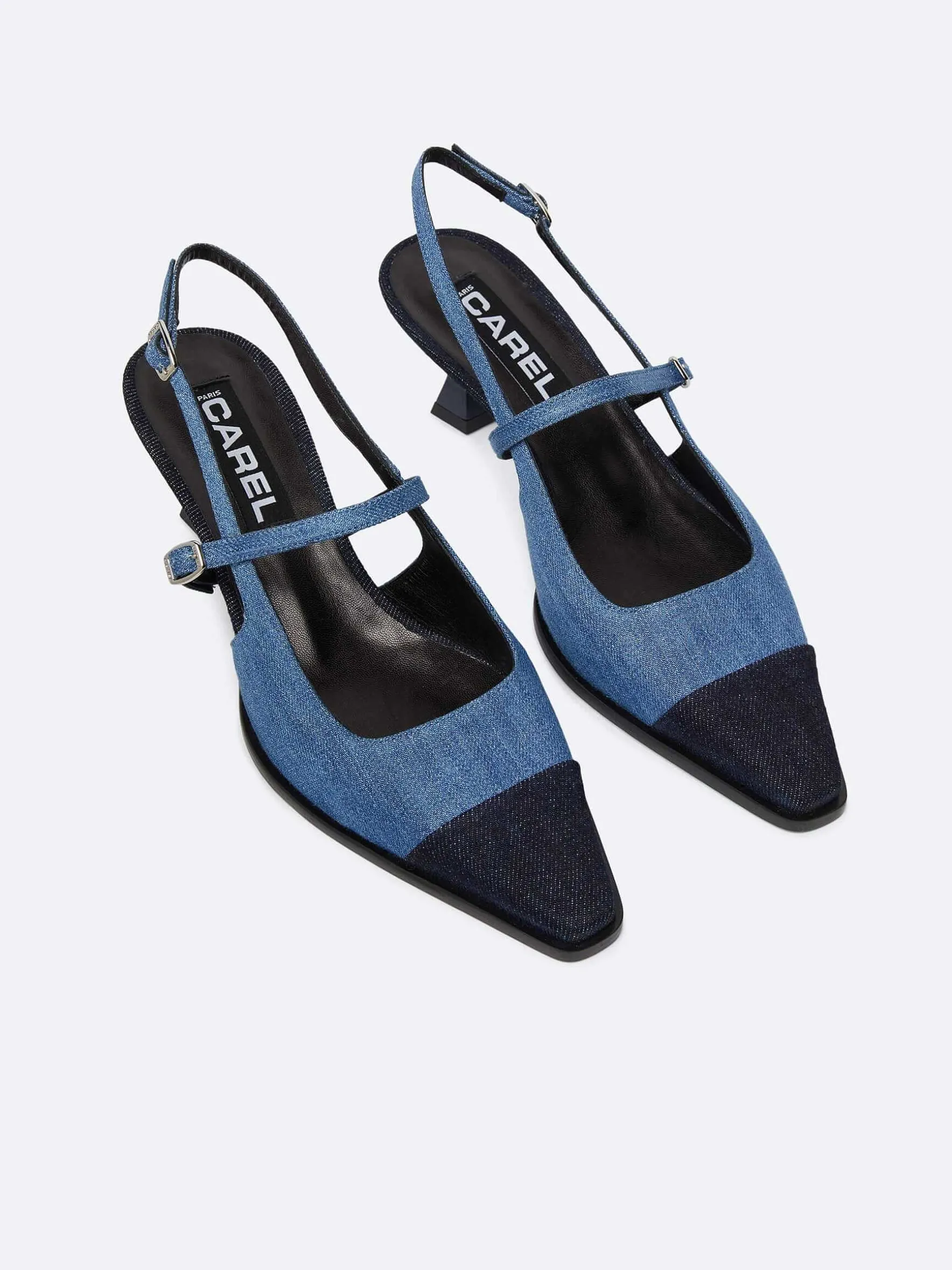 Carel Pompen>Denim Tweekleurige Slingback Pumps