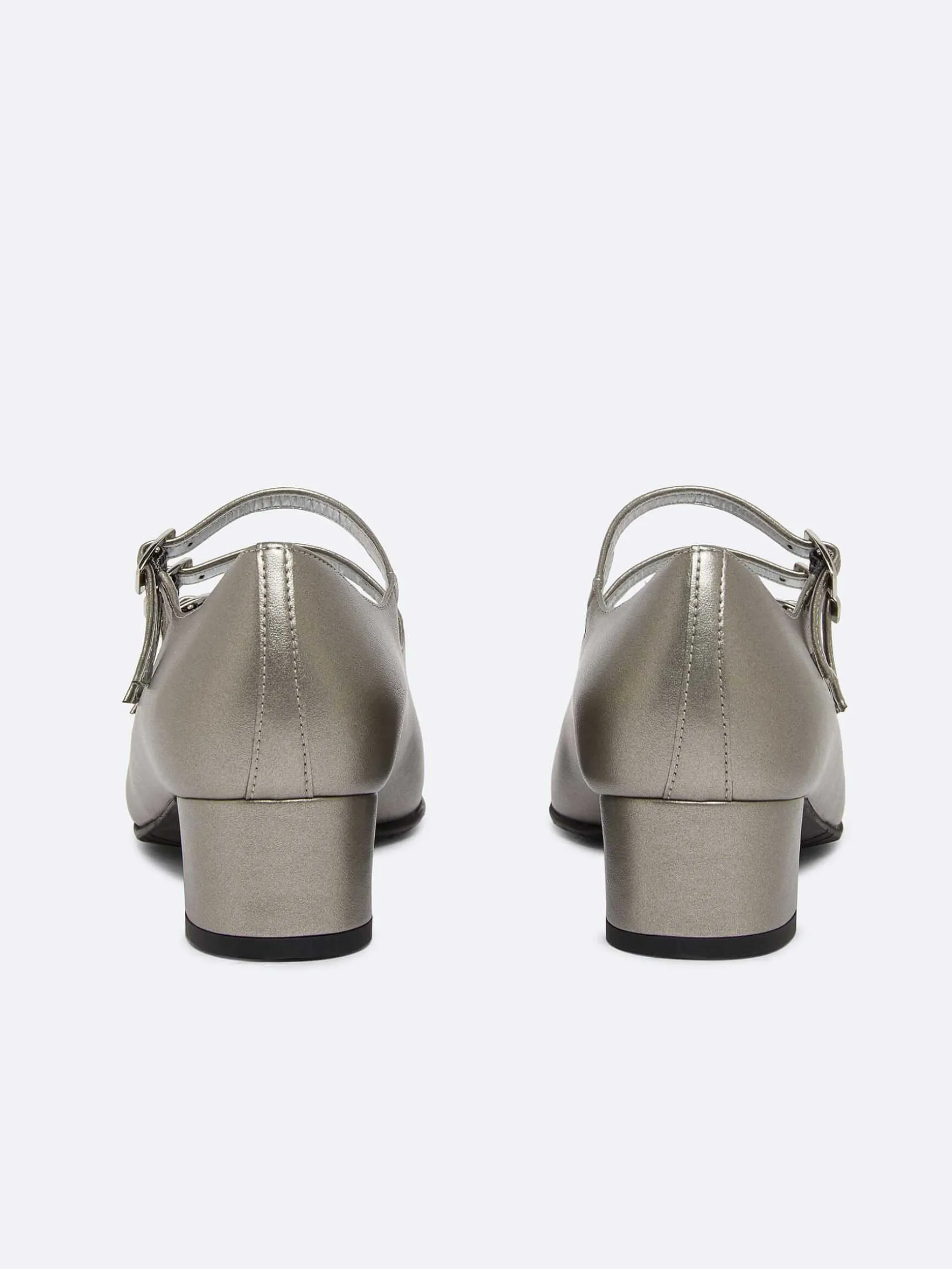 Carel Appelhuid>Donkerzilveren Appleskin Mary Janes-Pumps