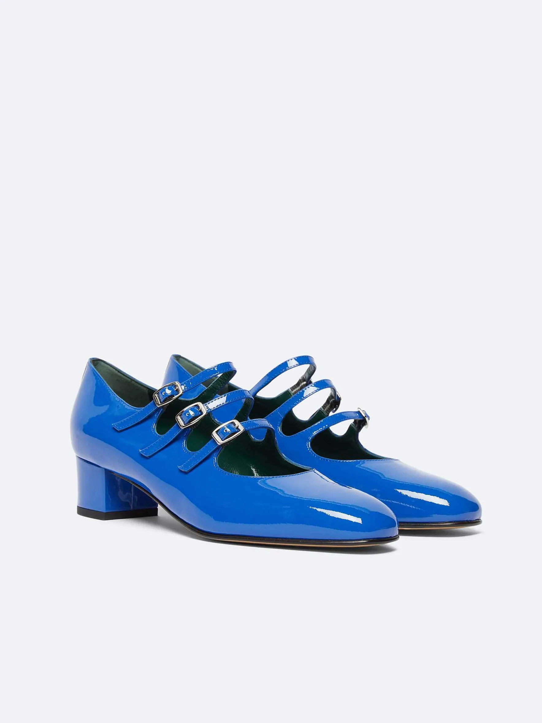 Carel Maria Janes>Elektrisch Blauw Lakleer Mary Janes Pumps