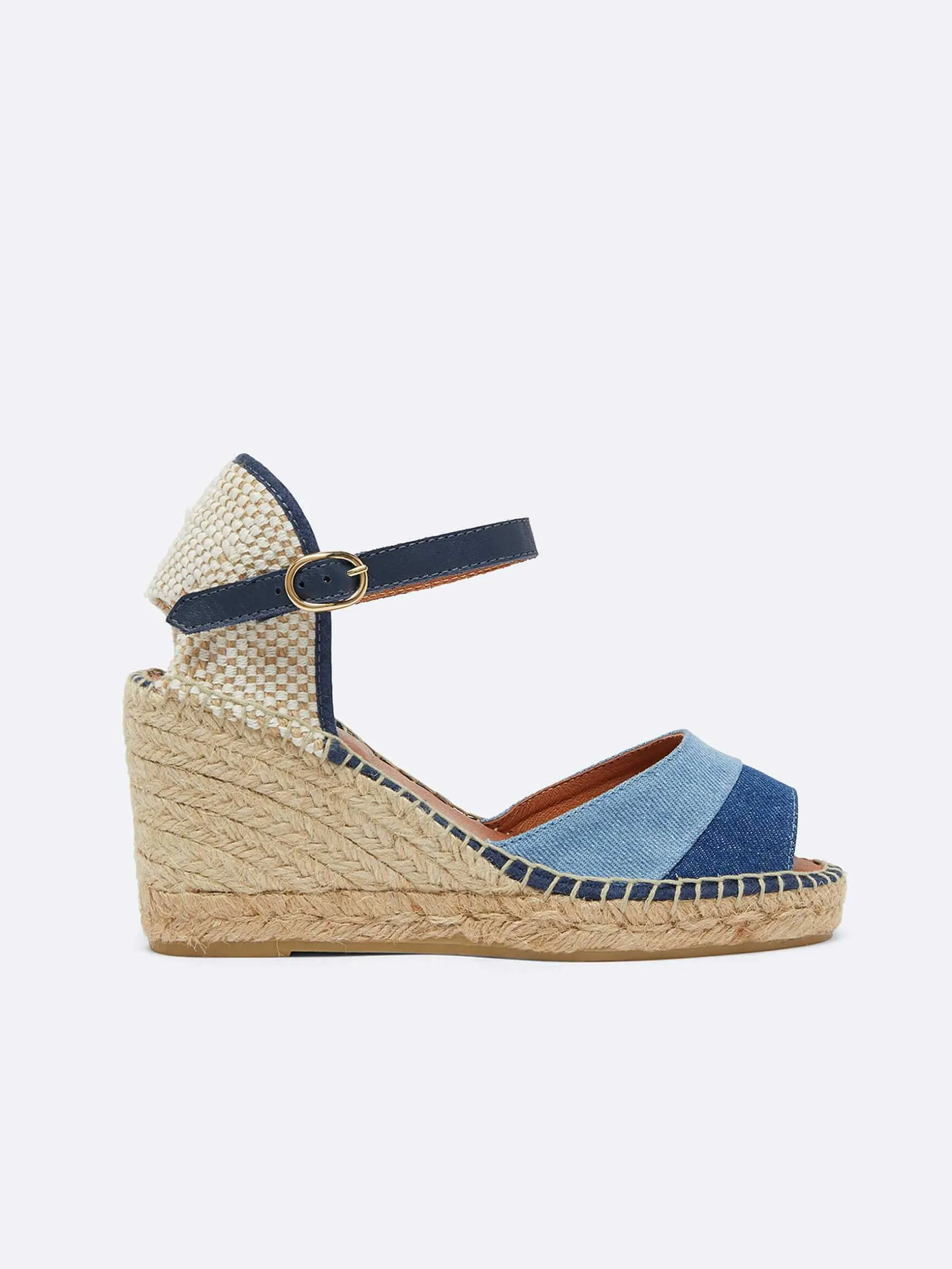 Carel Sandalen En Muilezels>Espadrilles Met Sleehak Van Bi-Denimstof