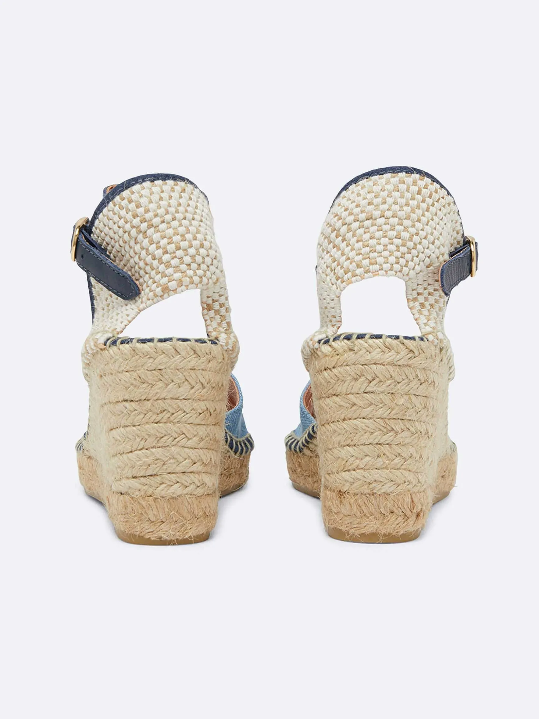 Carel Sandalen En Muilezels>Espadrilles Met Sleehak Van Bi-Denimstof