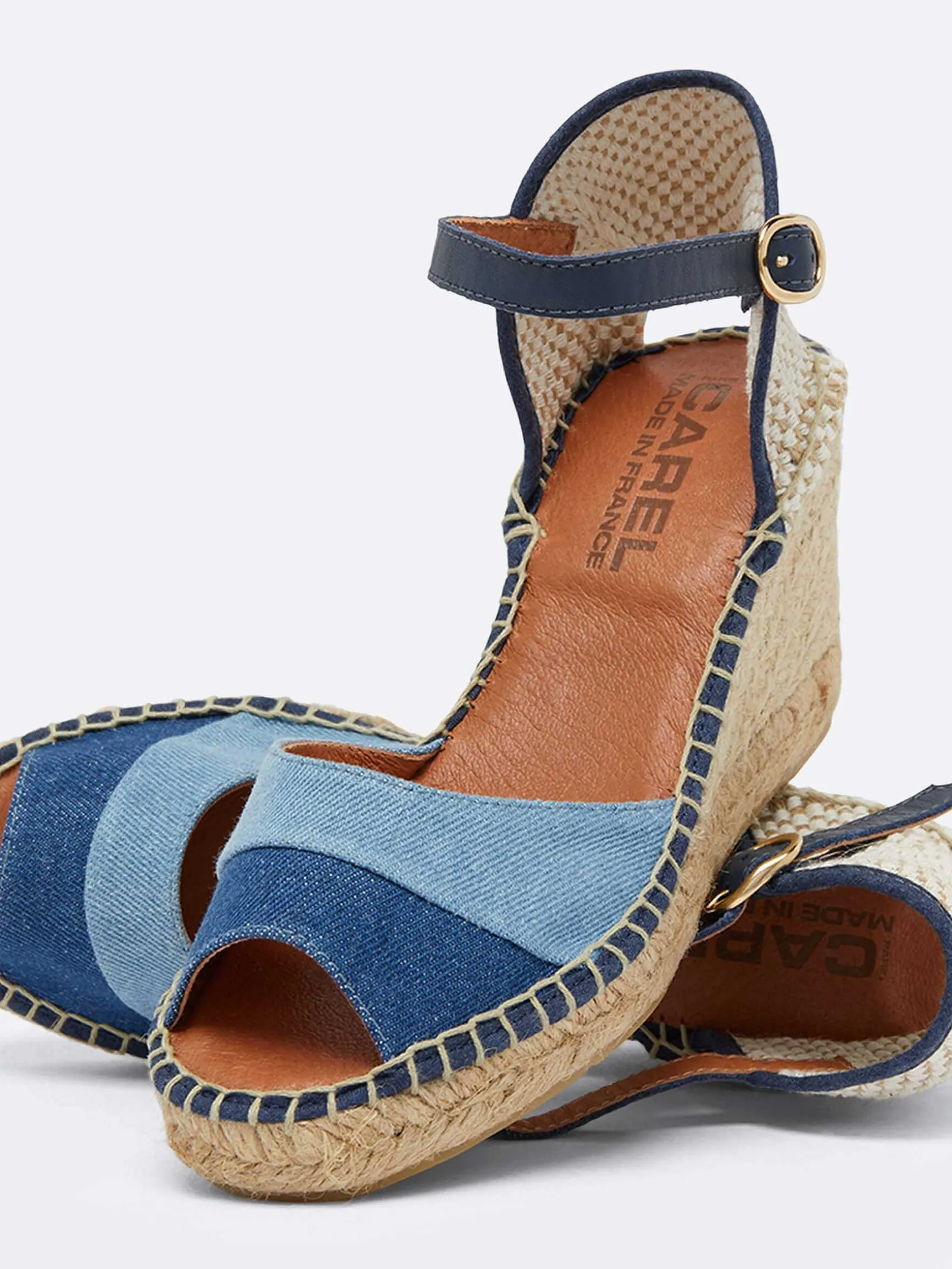 Carel Sandalen En Muilezels>Espadrilles Met Sleehak Van Bi-Denimstof