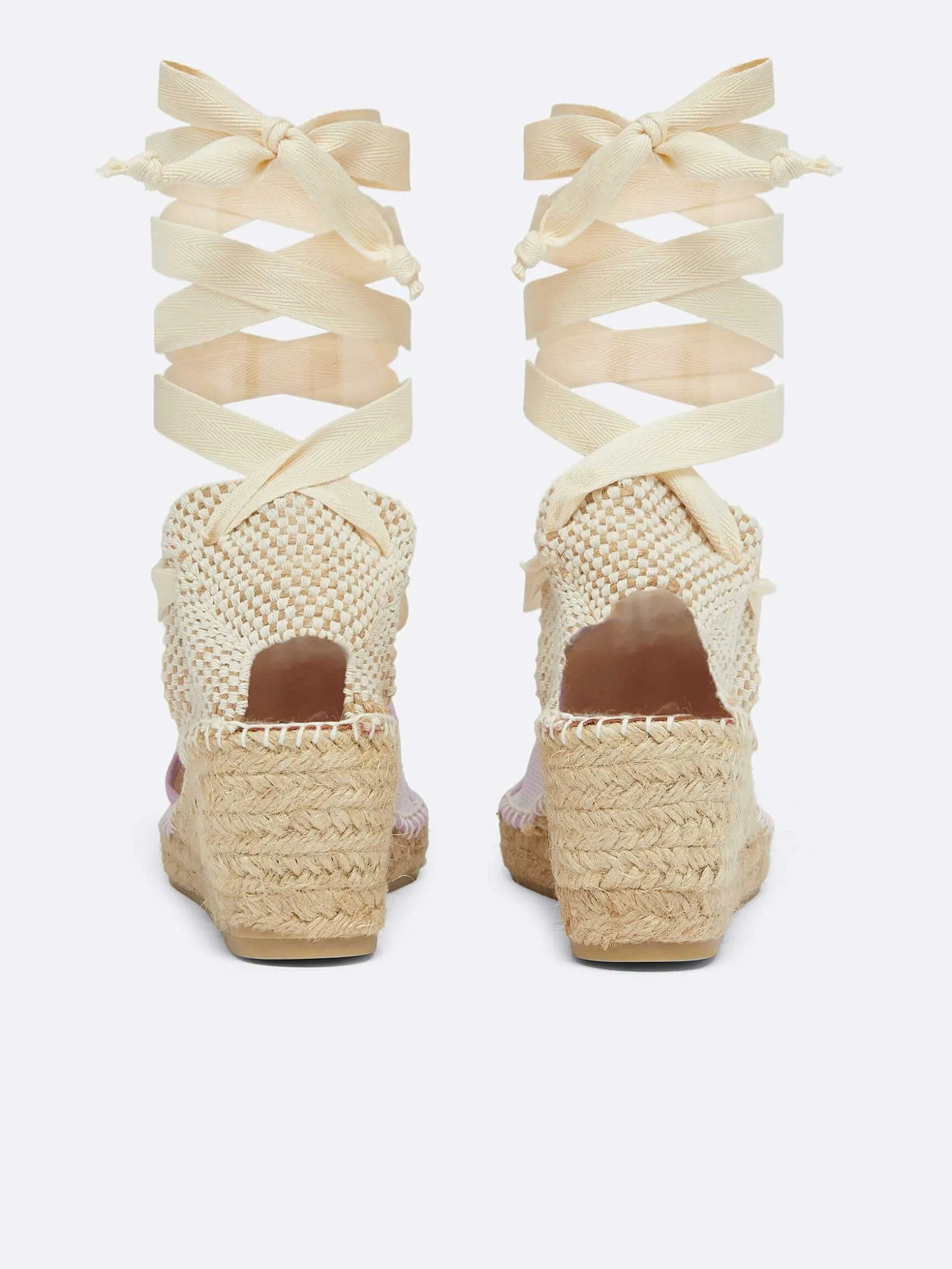 Carel Espadrilles>Espadrilles Met Sleehak Van Lila Stof