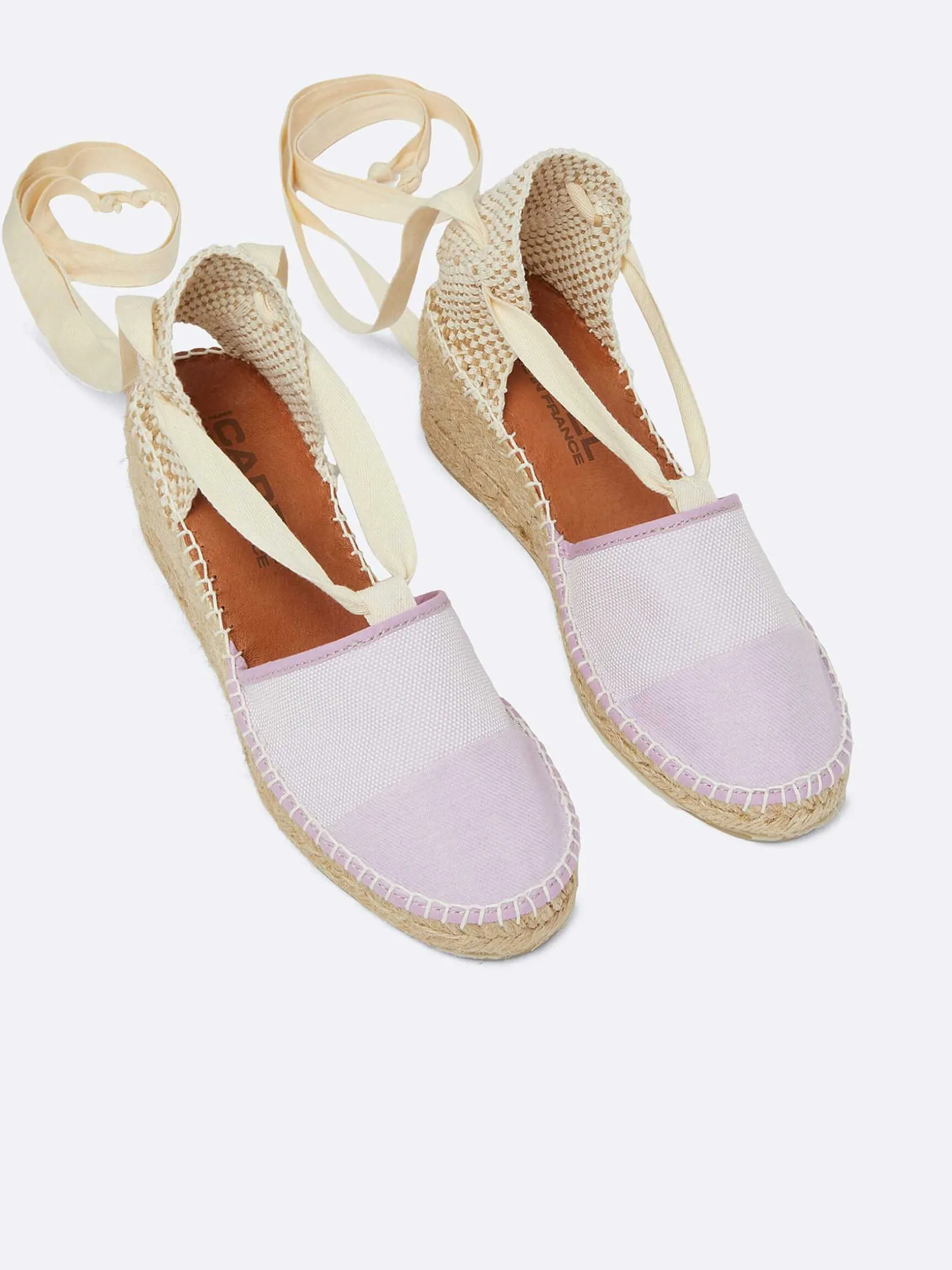 Carel Espadrilles>Espadrilles Met Sleehak Van Lila Stof