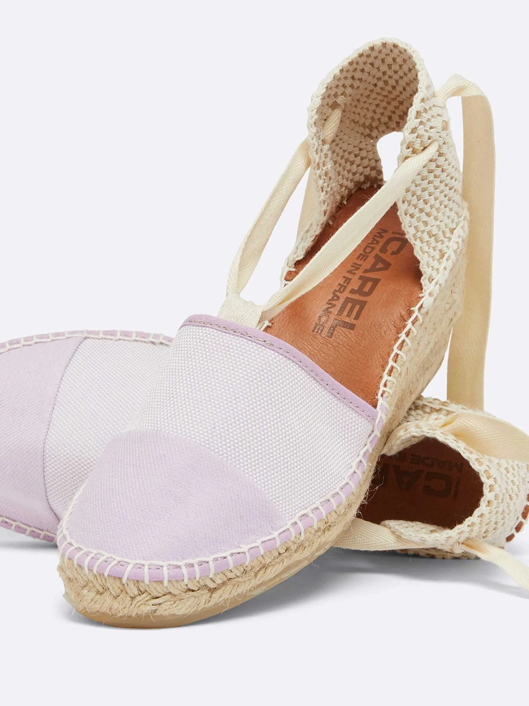 Carel Espadrilles>Espadrilles Met Sleehak Van Lila Stof