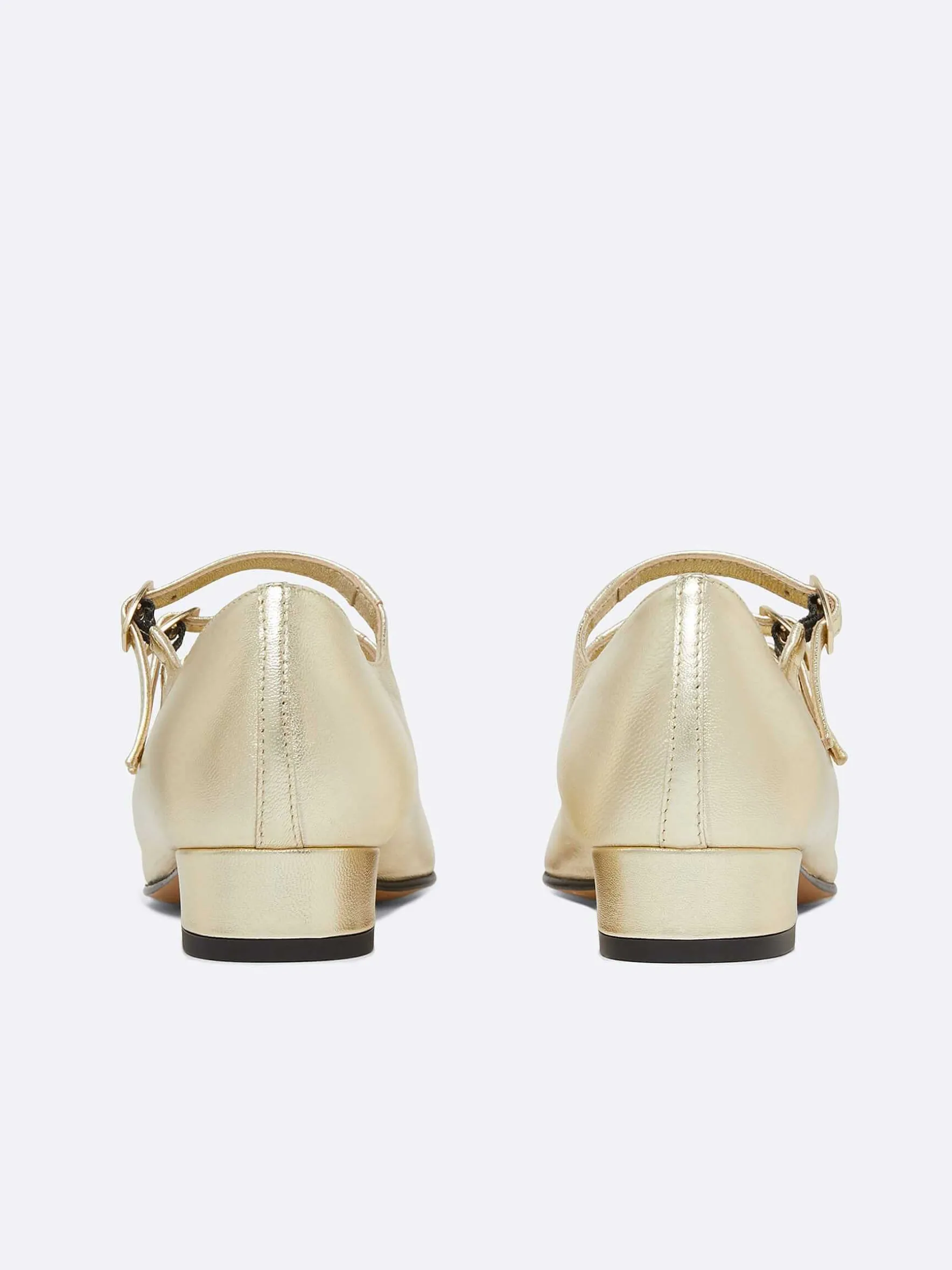 Carel Ballerina'S>Gelamineerd Platina Lederen Mary Janes Ballerina'S