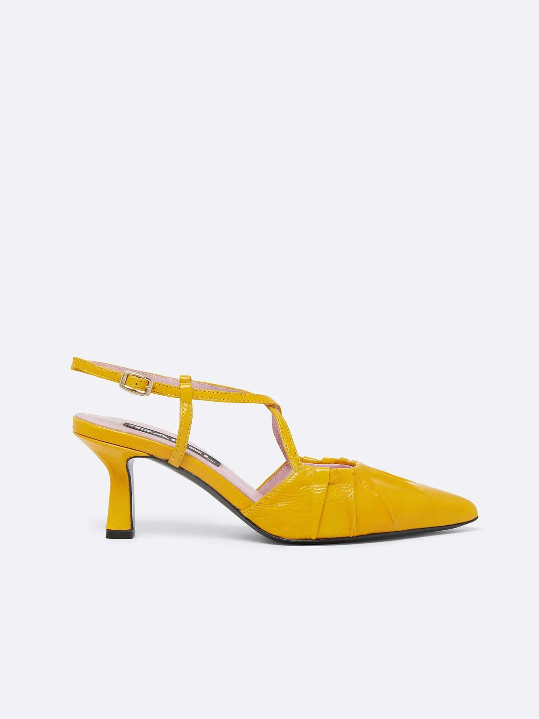 Carel Pompen>Gele, Gerecyclede Naplack Lederen Slingback Pumps