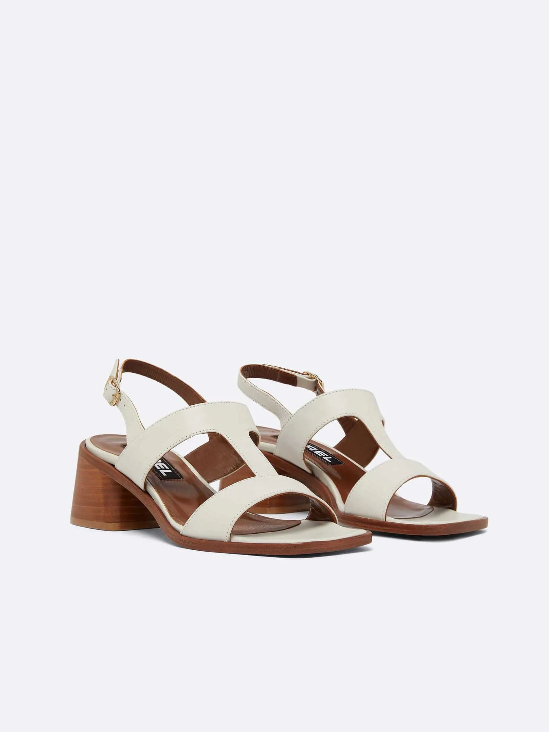 Carel Sandalen En Muilezels>Ivoor Lederen Sandalen