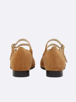 Carel Ballerina'S>Kameel Upcycled Suede Mary Janes Ballerina'S
