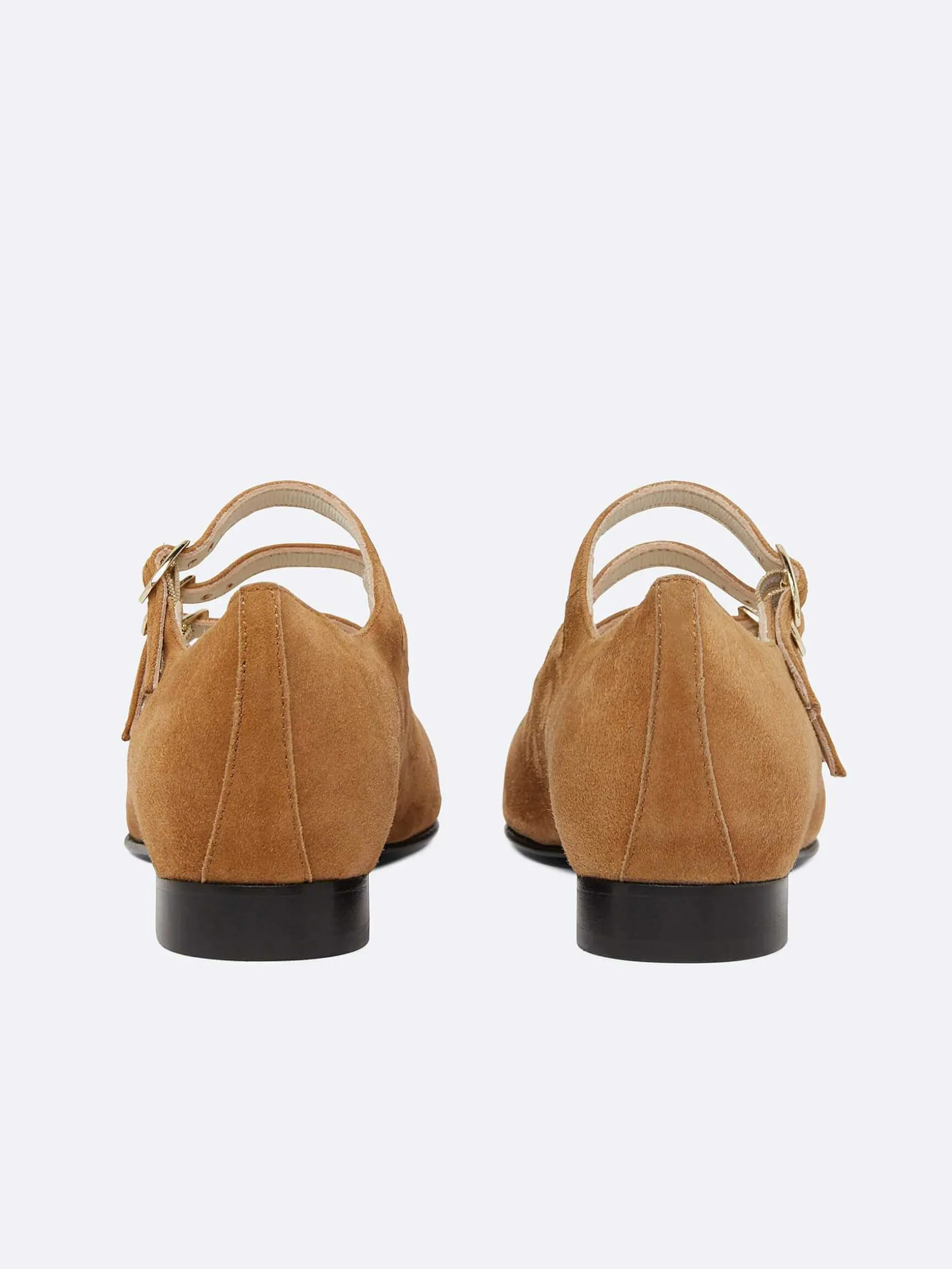 Carel Ballerina'S>Kameel Upcycled Suede Mary Janes Ballerina'S