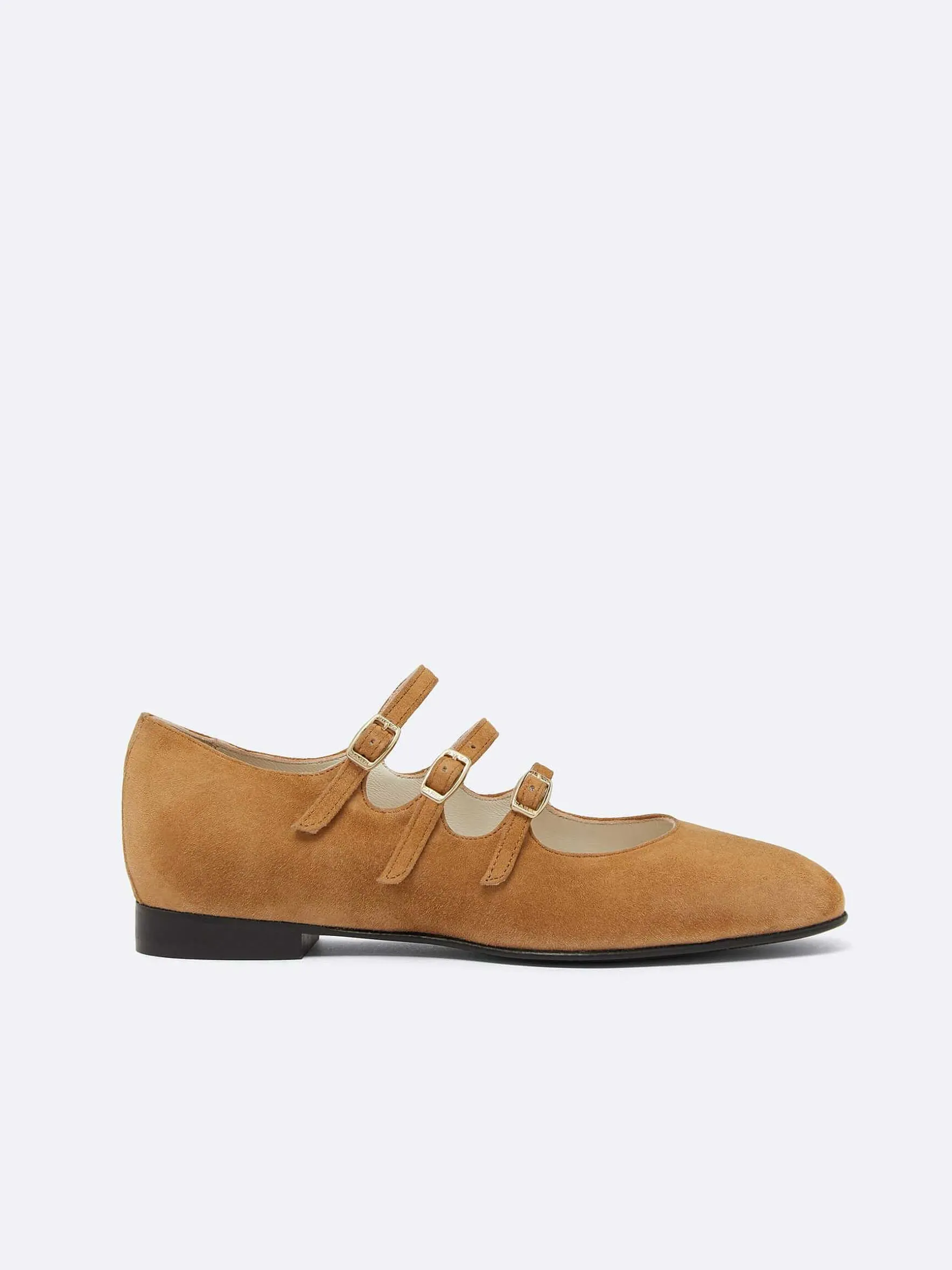 Carel Ballerina'S>Kameel Upcycled Suede Mary Janes Ballerina'S