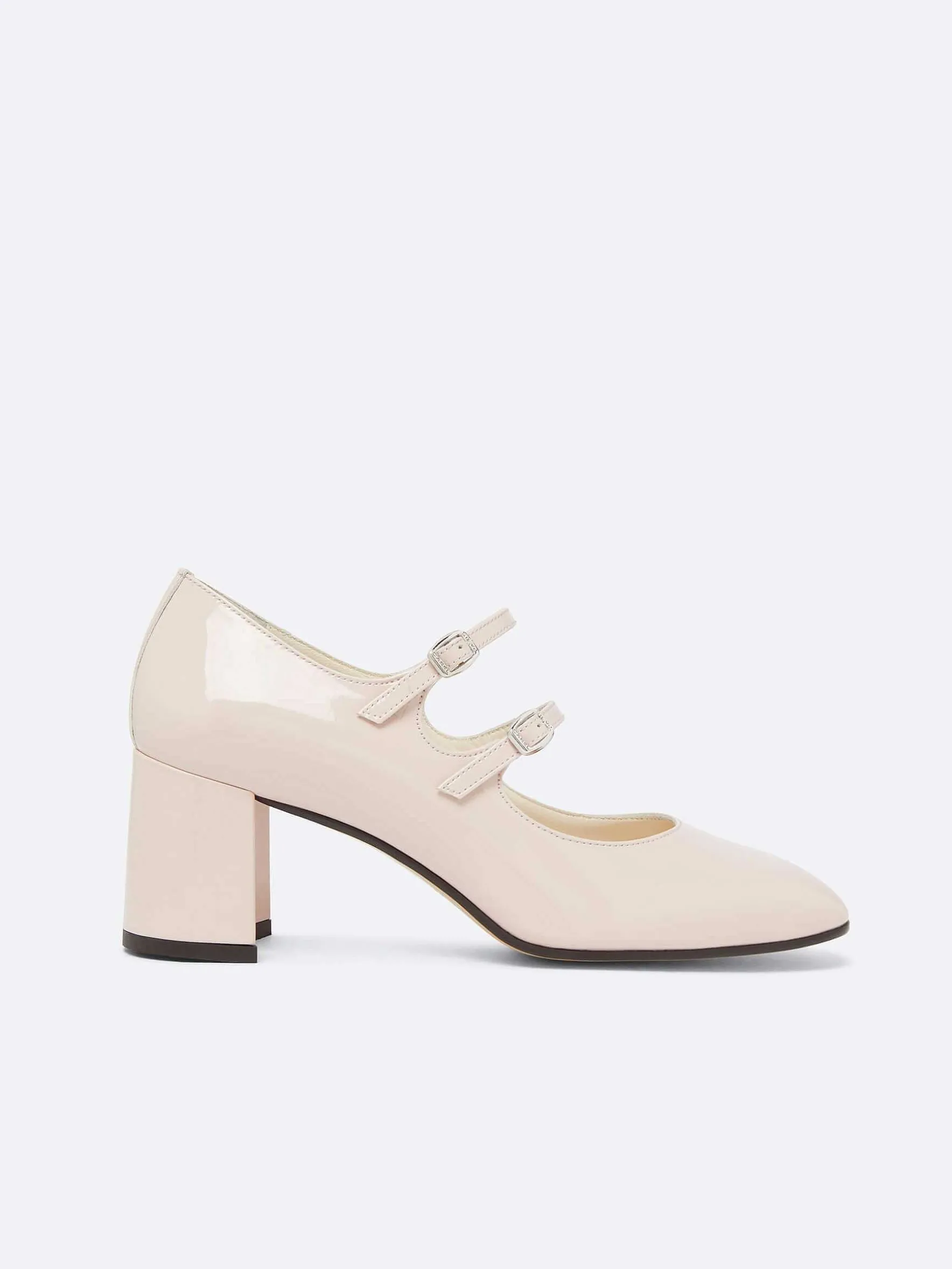 Carel Maria Janes>Lichtroze Lakleren Mary Janes Pumps