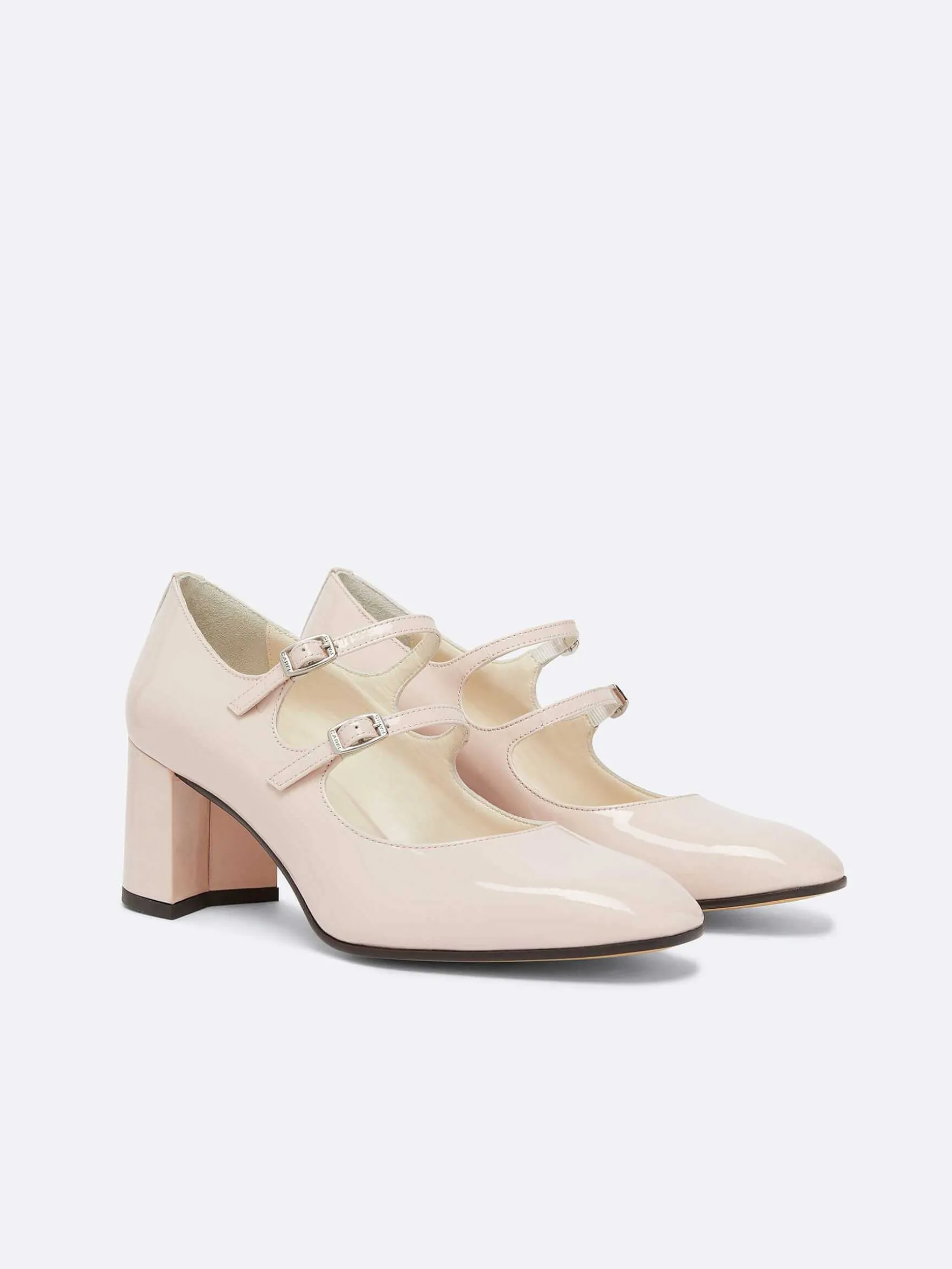 Carel Maria Janes>Lichtroze Lakleren Mary Janes Pumps