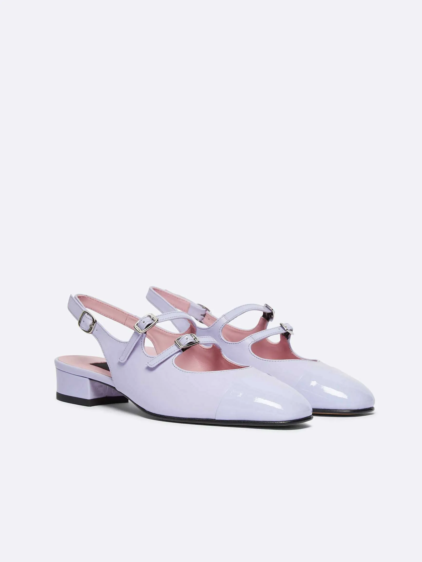 Carel Slingbacks>Lila Leer En Lila Lakleer Slingback Mary Janes