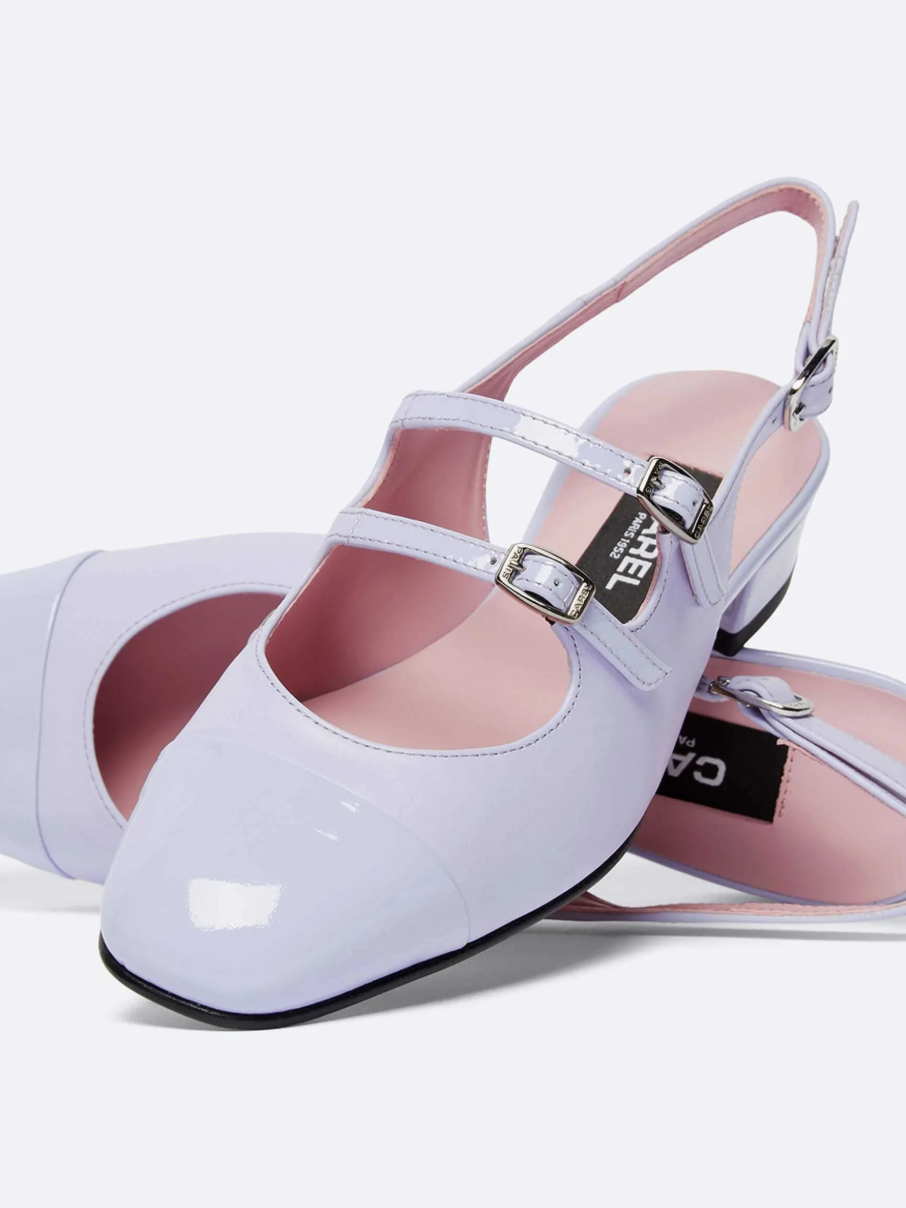 Carel Slingbacks>Lila Leer En Lila Lakleer Slingback Mary Janes