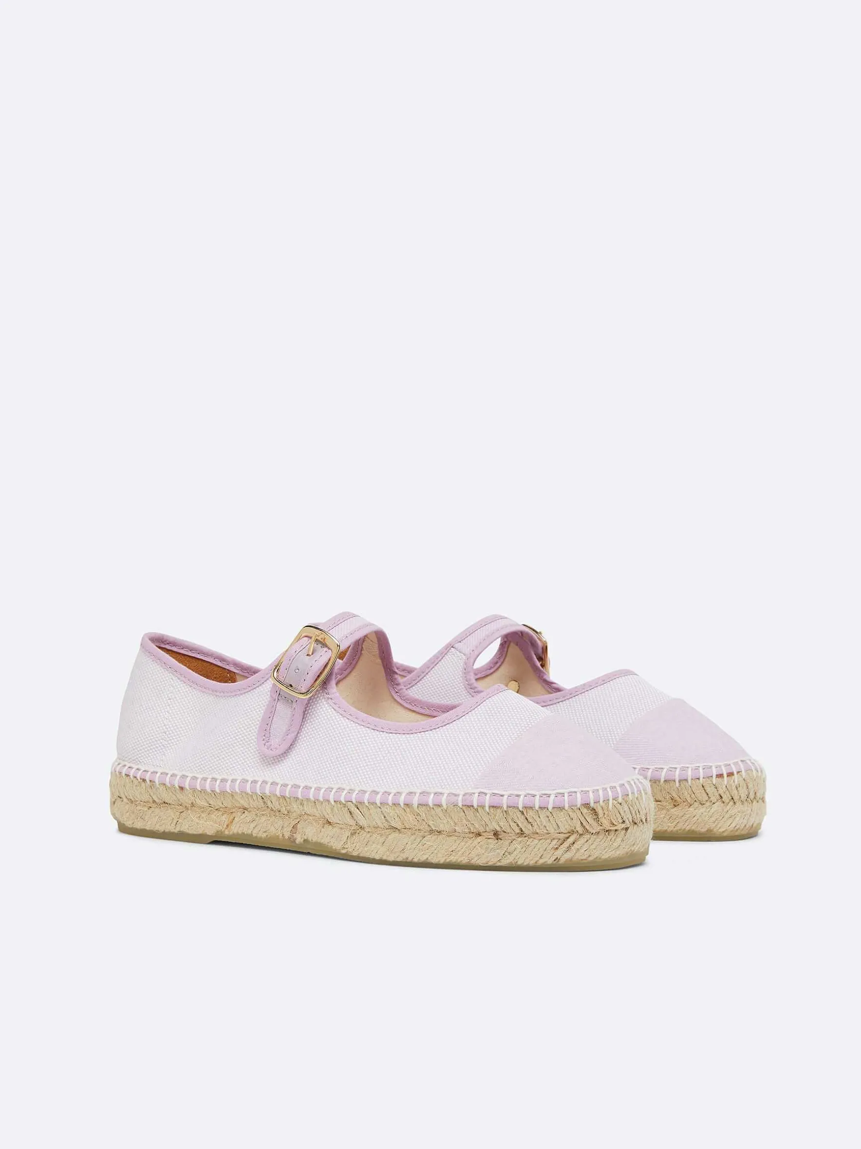 Carel Espadrilles>Lila Stof Mary Janes Espadrilles