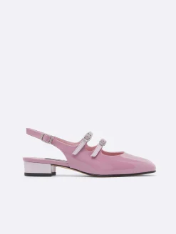 Carel Slingbacks>Lila Upcycled Lakleer Slingback Mary Janes