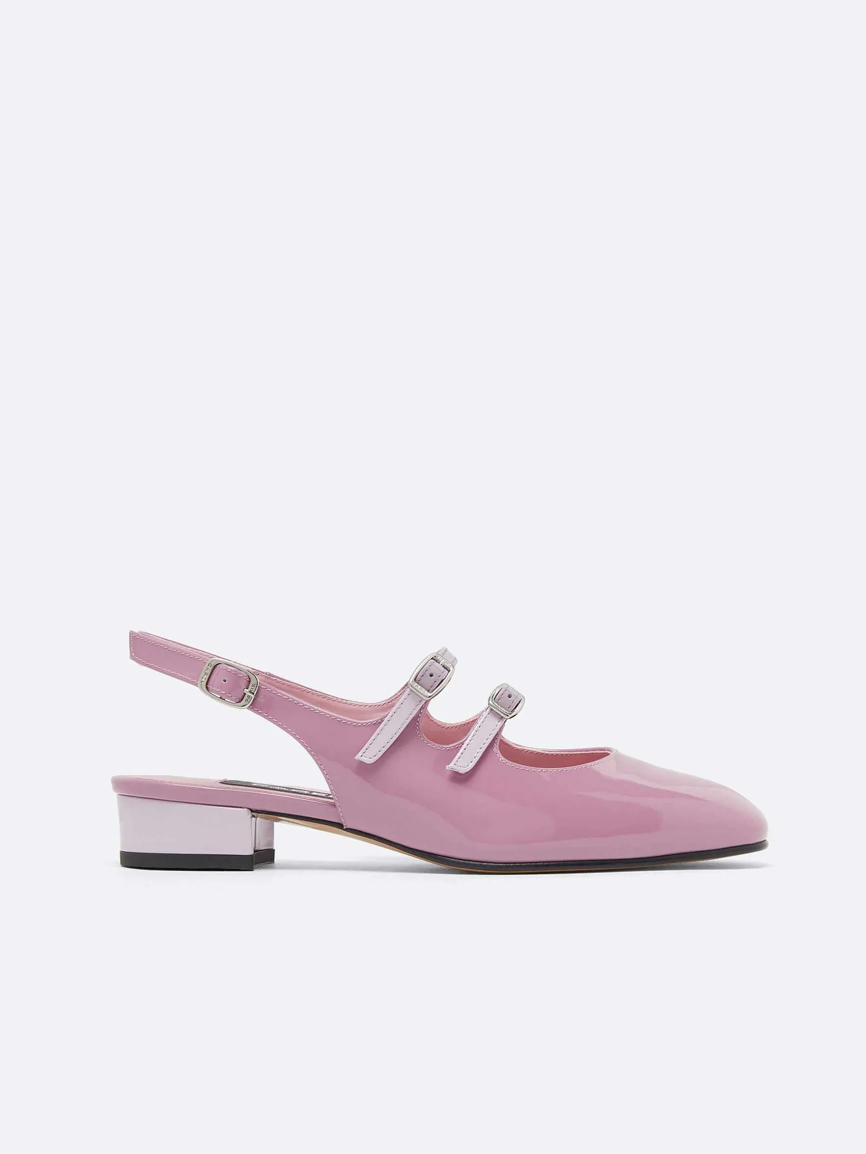 Carel Slingbacks>Lila Upcycled Lakleer Slingback Mary Janes