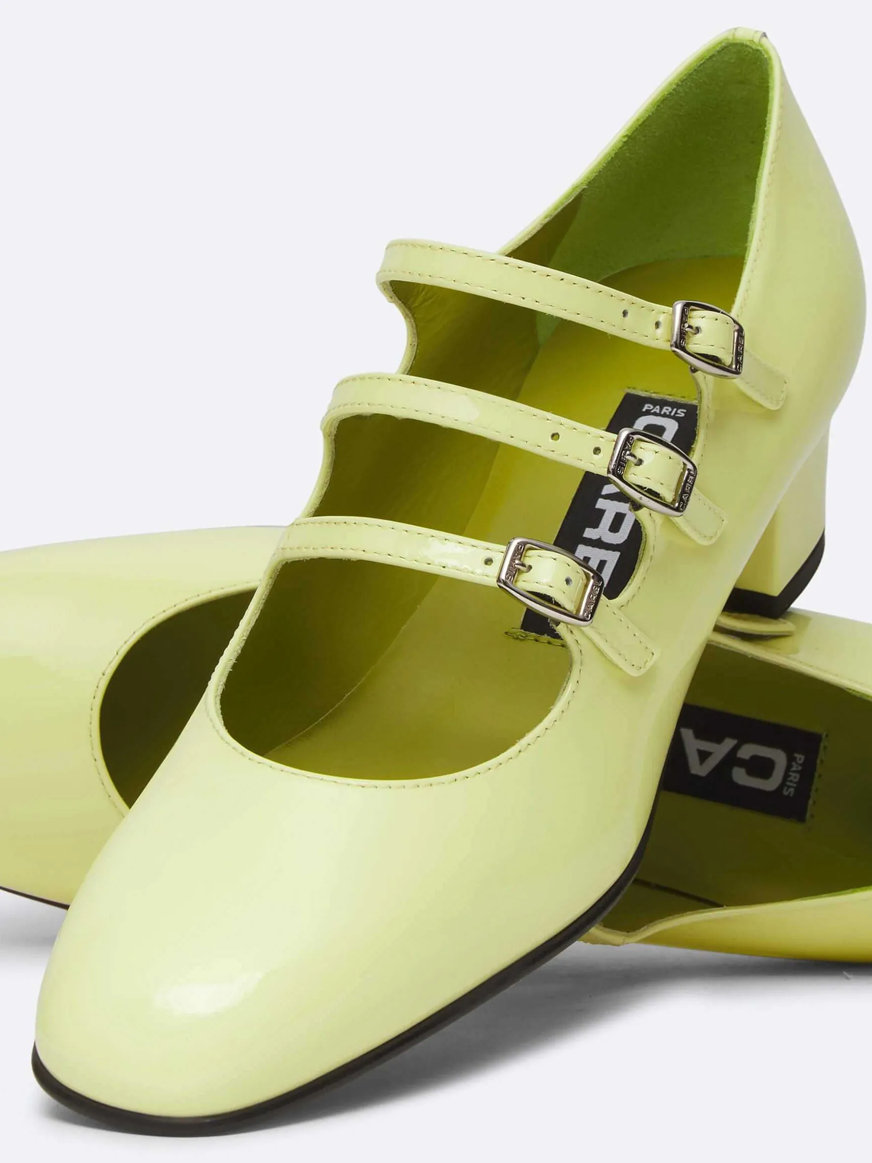 Carel Maria Janes>Limoen Lakleren Mary Janes Pumps