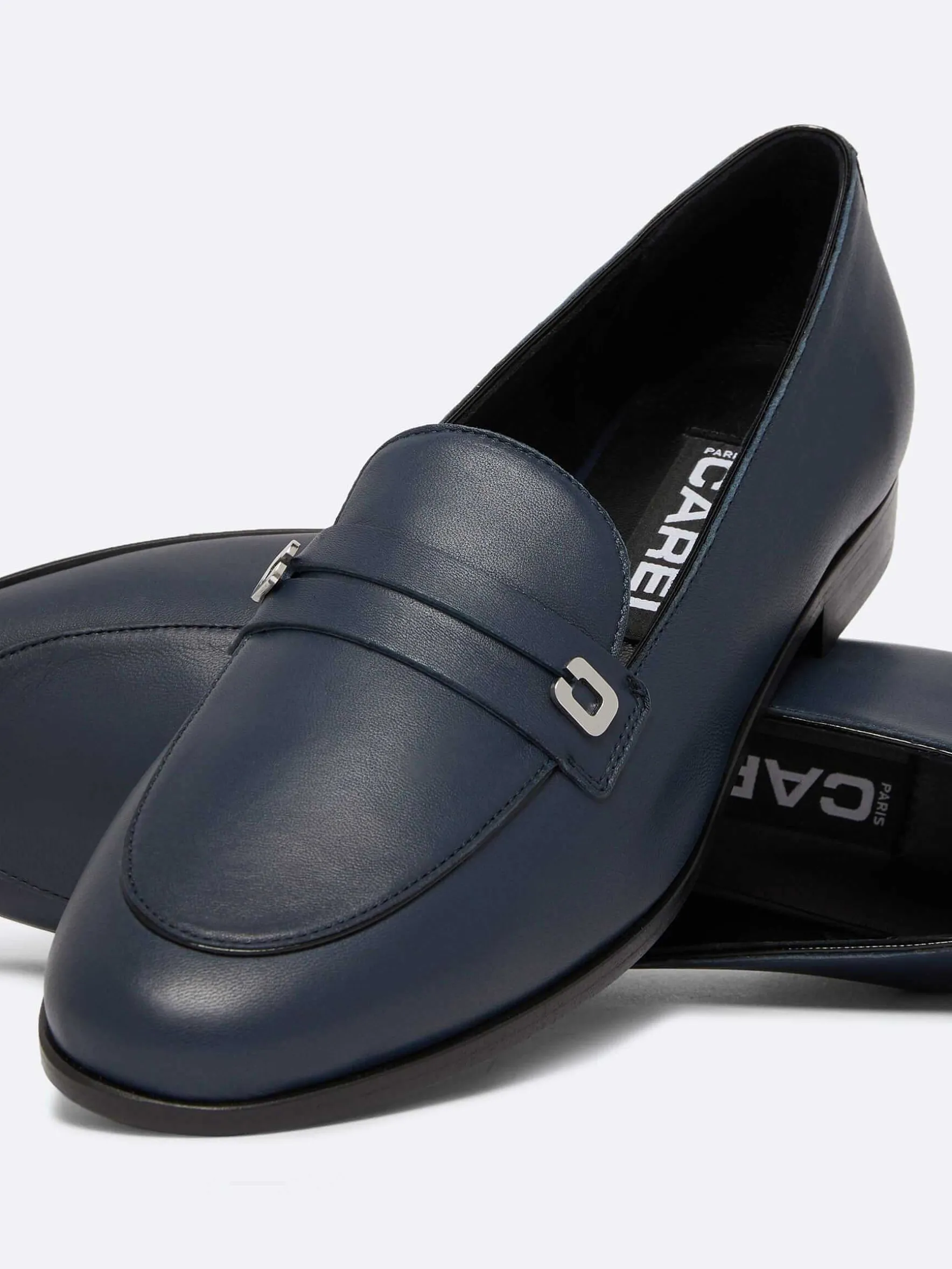 Carel Loafers>Marineblauwe Lederen Loafers