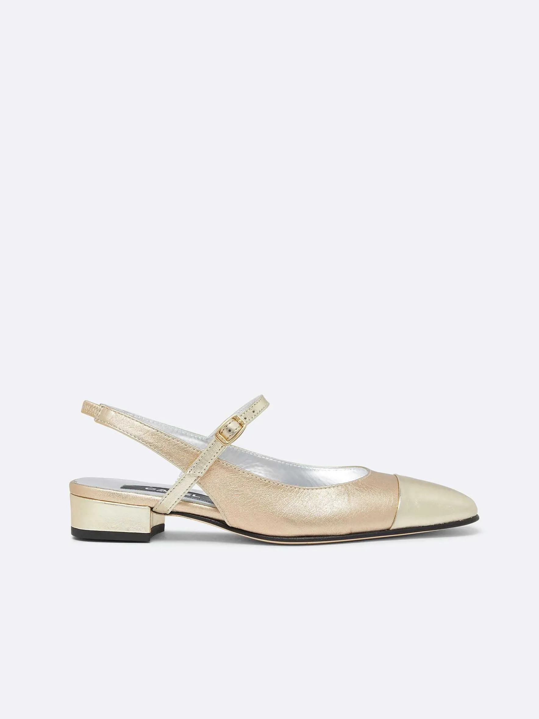 Carel Ballerina'S>Multi Platina Lederen Slingback