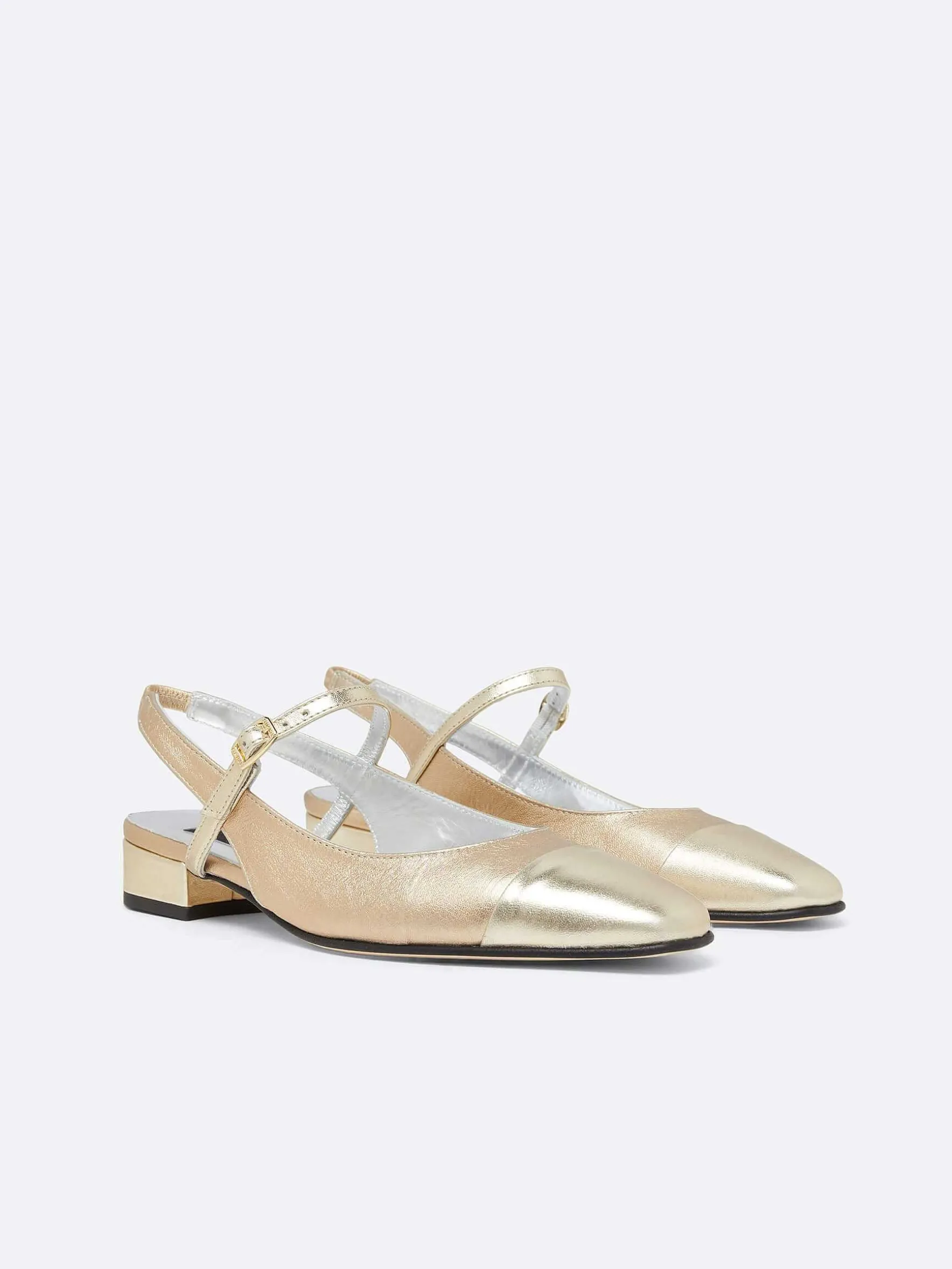 Carel Ballerina'S>Multi Platina Lederen Slingback